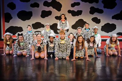 TeamSTAGES members pose as puppies for a press photoshoot. The production of "101 Dalmations" took place June through July 2011.