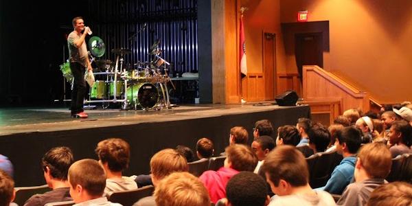 Freshmen attend anti-drug presentation in PAC, Jan. 10
