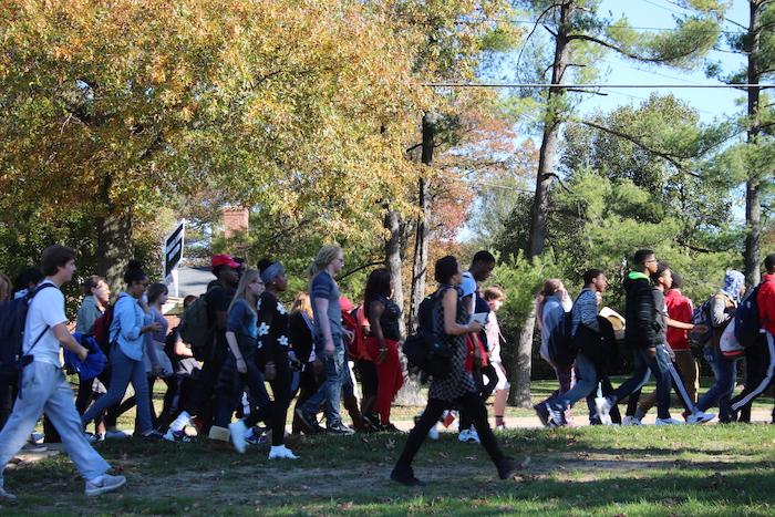 Ladue students leave school to protest at Administrative Center