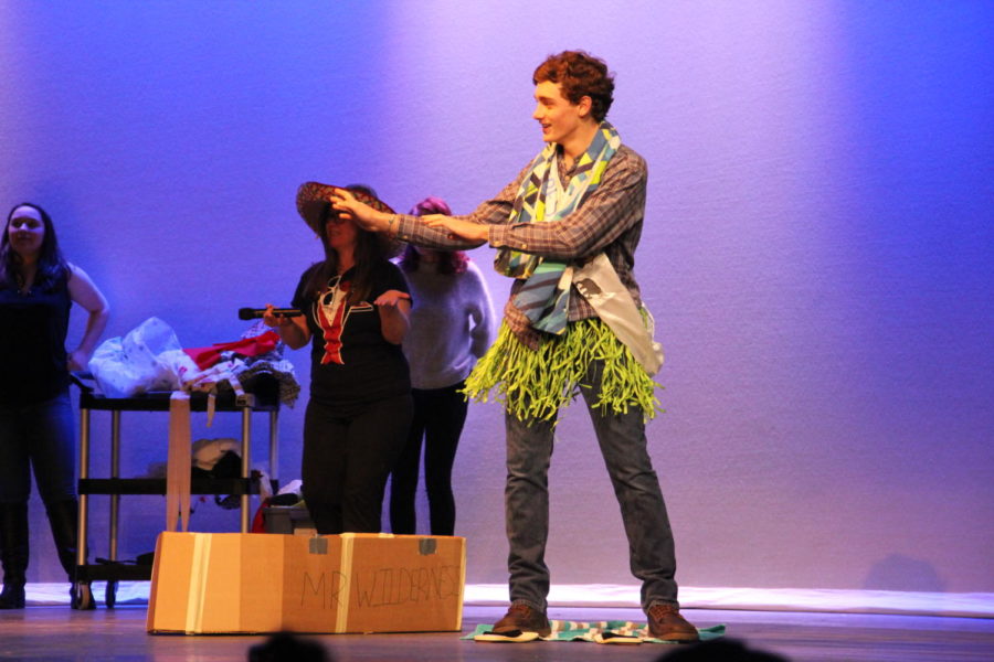 Habitat for Humanity hosted their seventh annual "Mr. Ladue" contest on March 13th. Junior Zach Weller shows off his outfit during the costume contest.