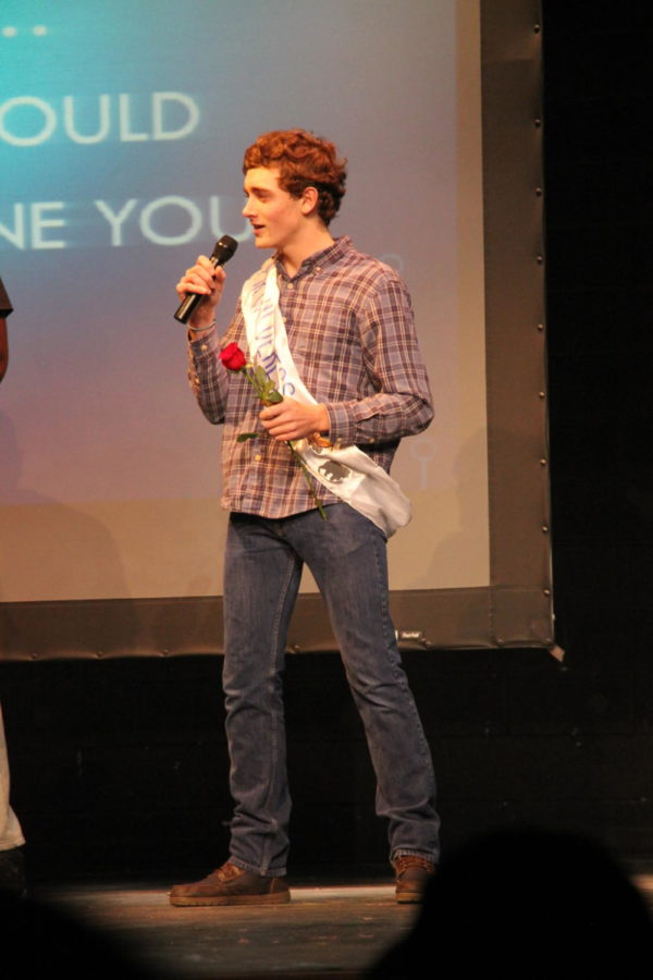 Habitat for Humanity hosted their seventh annual "Mr. Ladue" contest on March 13th. Junior Zach Weller responds to his final question.