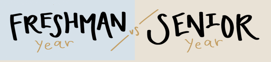 Doodles with Danielle: freshman year vs. senior year