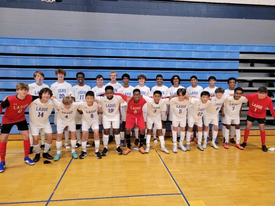 The C-Team Soccer poses for their team photo. 
