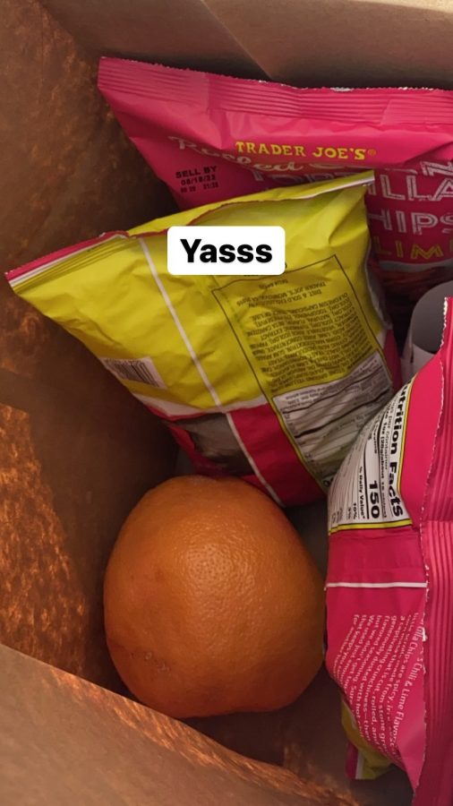Pictured is a post from my spam account that enthusiastically reads, “Yasss” to the three bags of Trader Joe’s version of Taki’s and a grapefruit that I rushed to Trader Joe’s to purchase after I thought they were discontinued. They were not discontinued, Trader Joe’s has just been having shipping issues as I was informed by the cashier that checked me out.