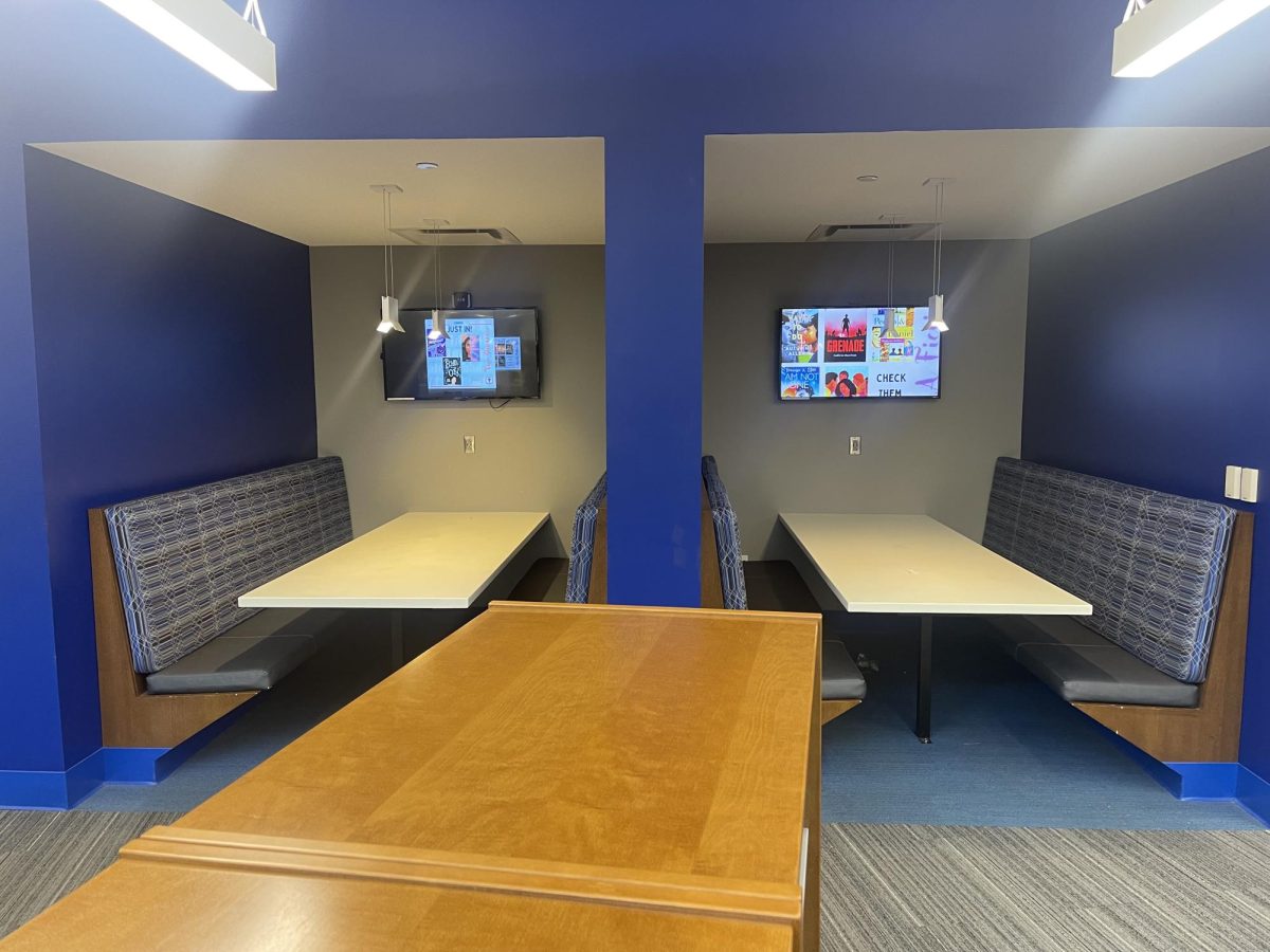 #1 Library Work Booths: Suitable for many friends, most quiet place in the school, prime power nap spot if you lay down.