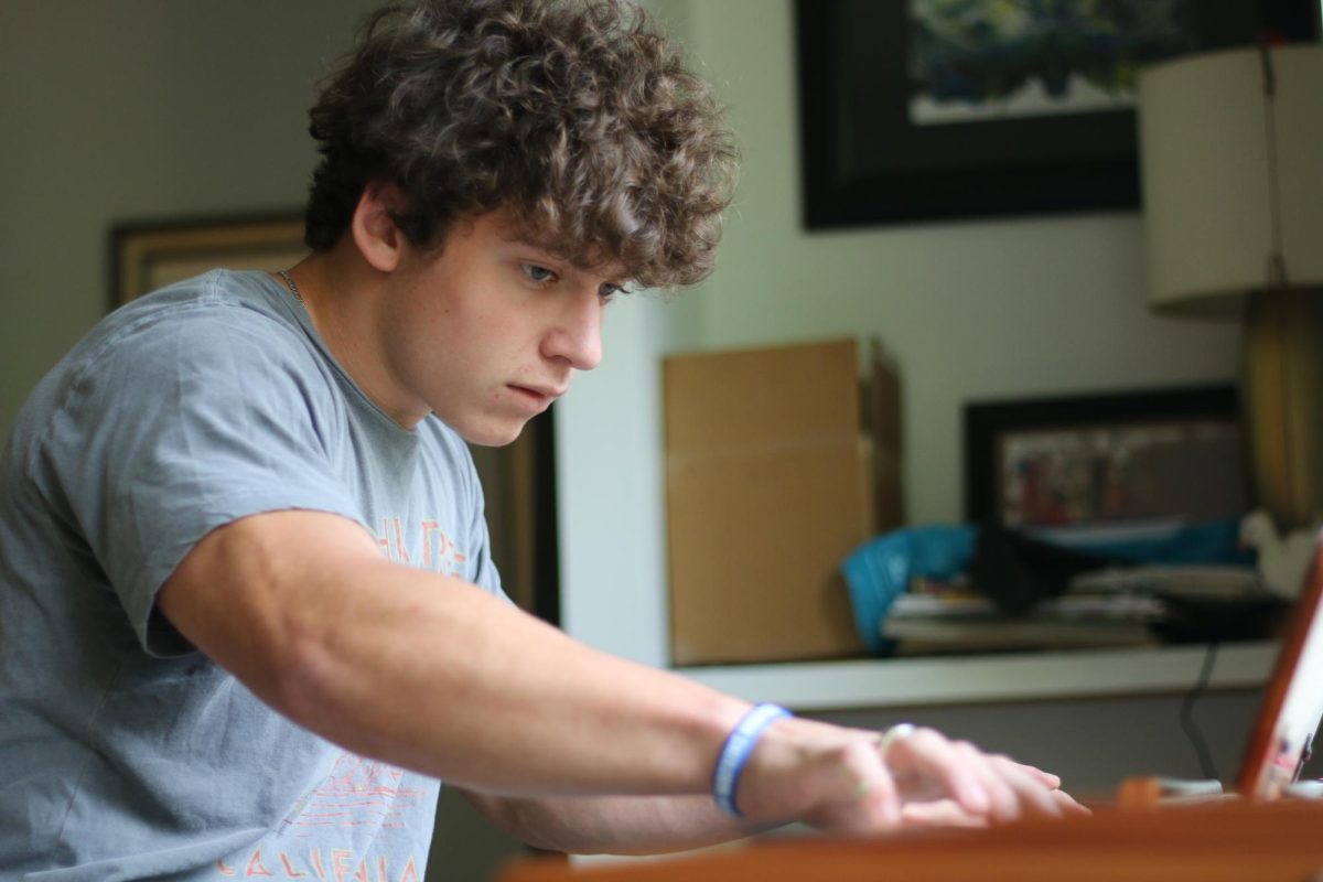 Junior Jack Finney practices the piano in his living room. He possesses perfect pitch, a rare musical talent that roughly only 1 in 10,000 people have. Jack commits at least an hour most days to perfecting his piano skills. “Through music, I'm able to show off some skills that I've been practicing,” Jack said. “I can also connect with my audience emotionally.”