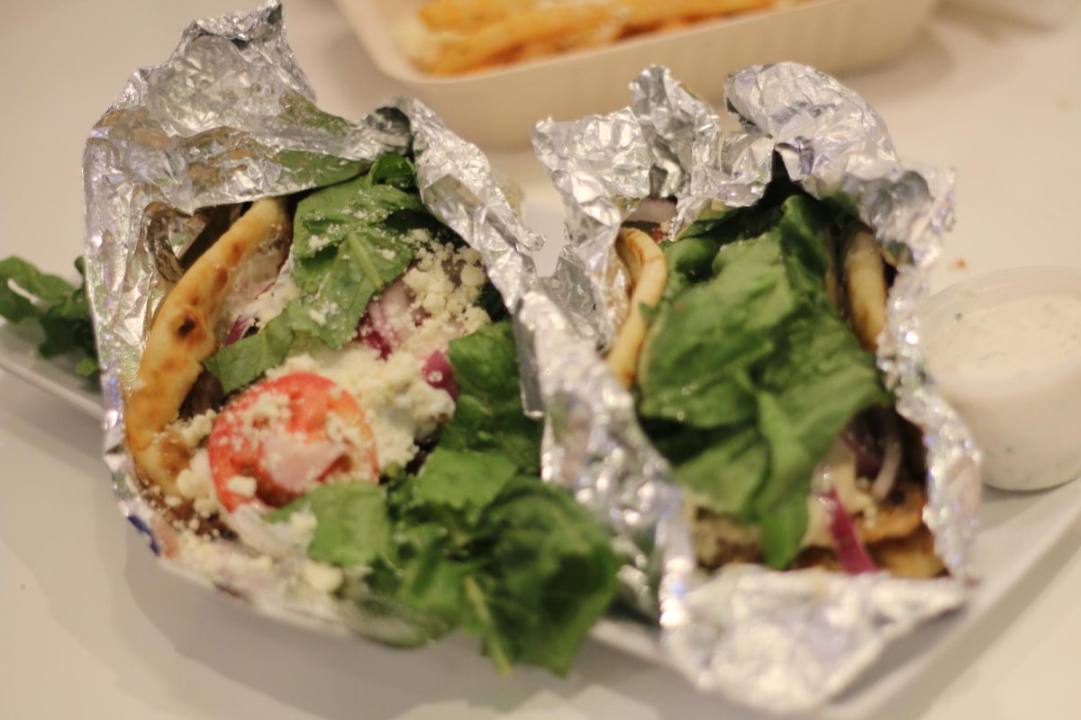Beef and lamb gyro sits on table at Orzo Mediterranean Grill. The vegetables and meat are made fresh each day. "[My favorite things to make on the menu] are some of the bowls, the salad or the soup," restaurant owner Nick Cowlen Sr. said.