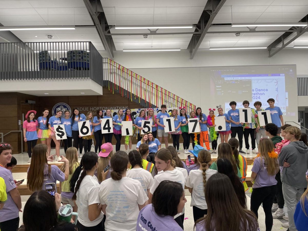  Ladue Dance Marathon Executive Board revealed its final fundraising total Feb. 3. One by one, they flipped up their numbers to unveil the number that everyone in the room worked so hard for. “After the reveal and everything settled down, I was so happy we were able to make such a big impact for the Children's Miracle Network,” Goodman said. 
