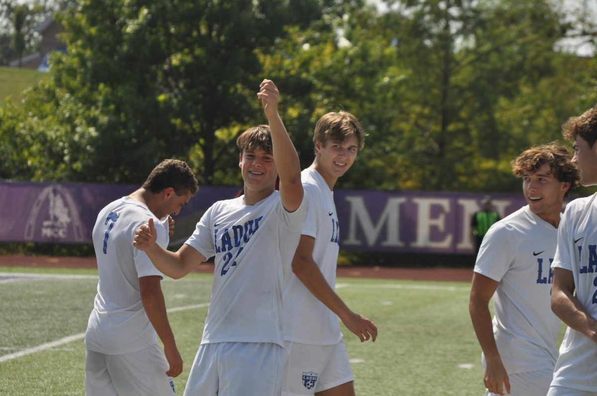 Ladue boys soccer plays CBC on Saturday, Sept 13. Owen Prange (12) scored a hat trick making the game 4-1. 