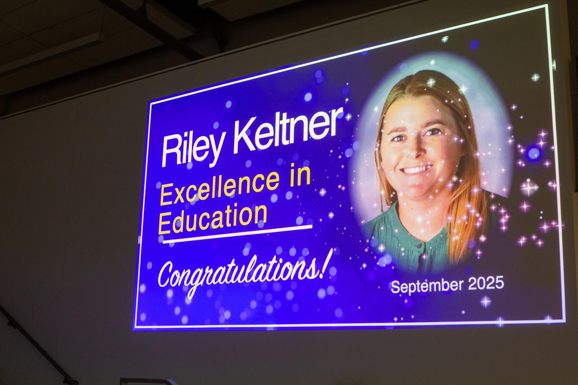 Keltner receives September Excellence in Education Award