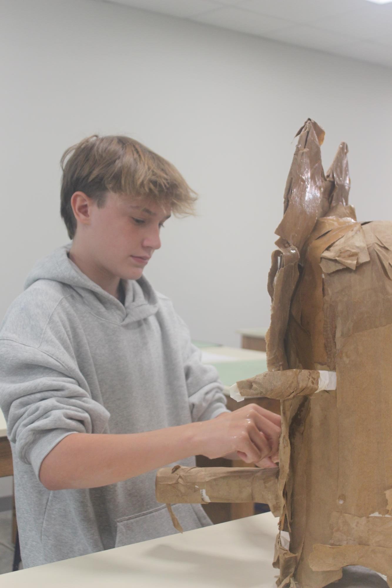 Sculpture class works on project Sept. 30