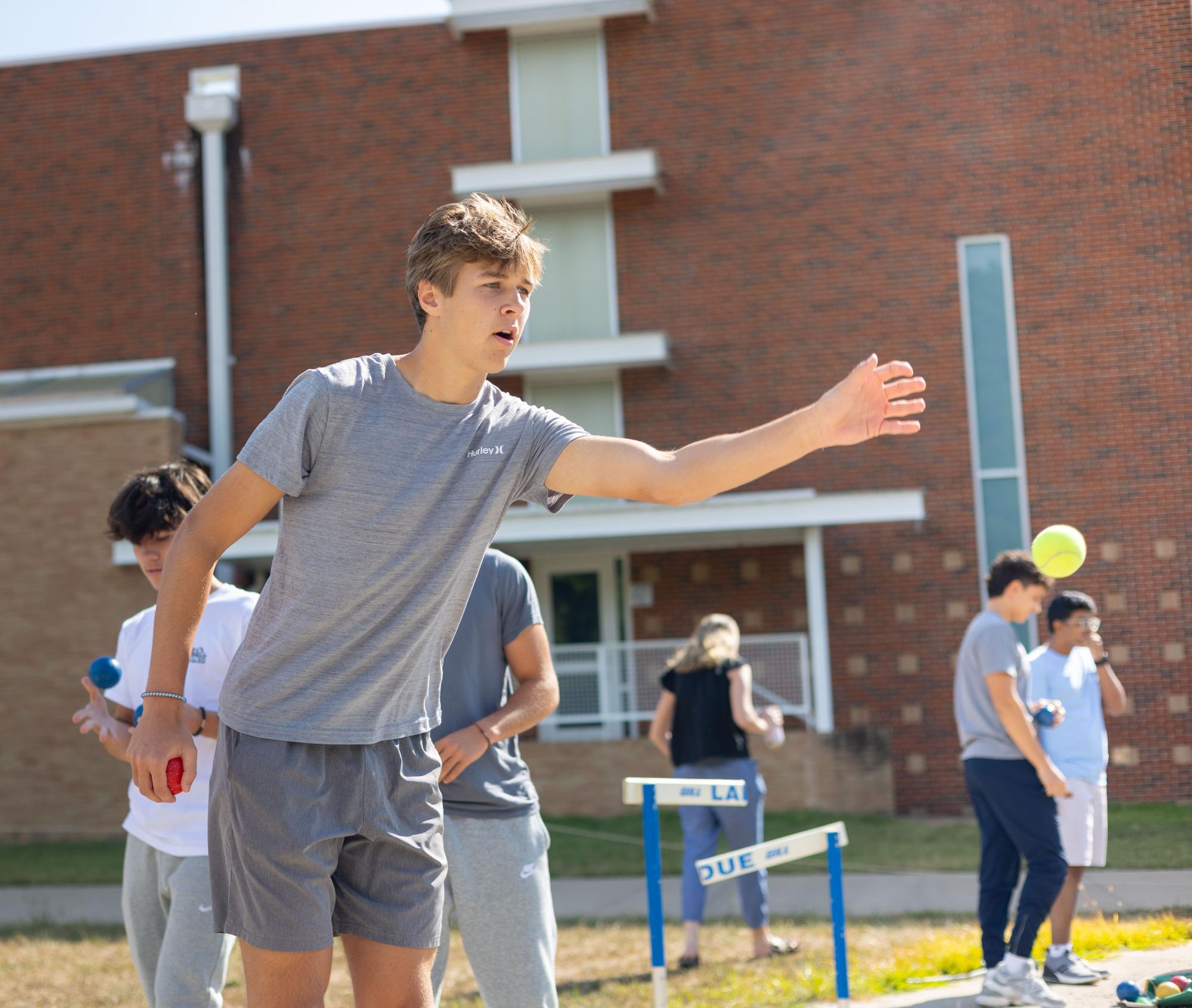 AP French students play Pétanque Sept. 9th