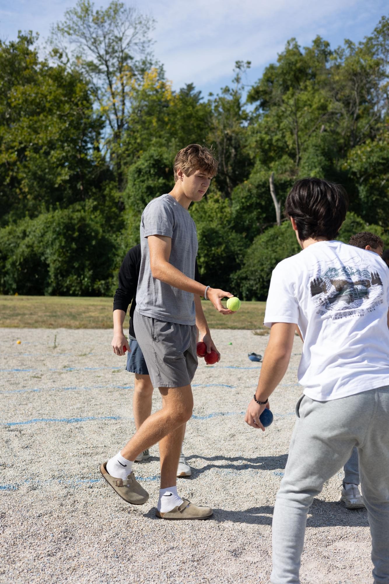 AP French students play Pétanque Sept. 9th