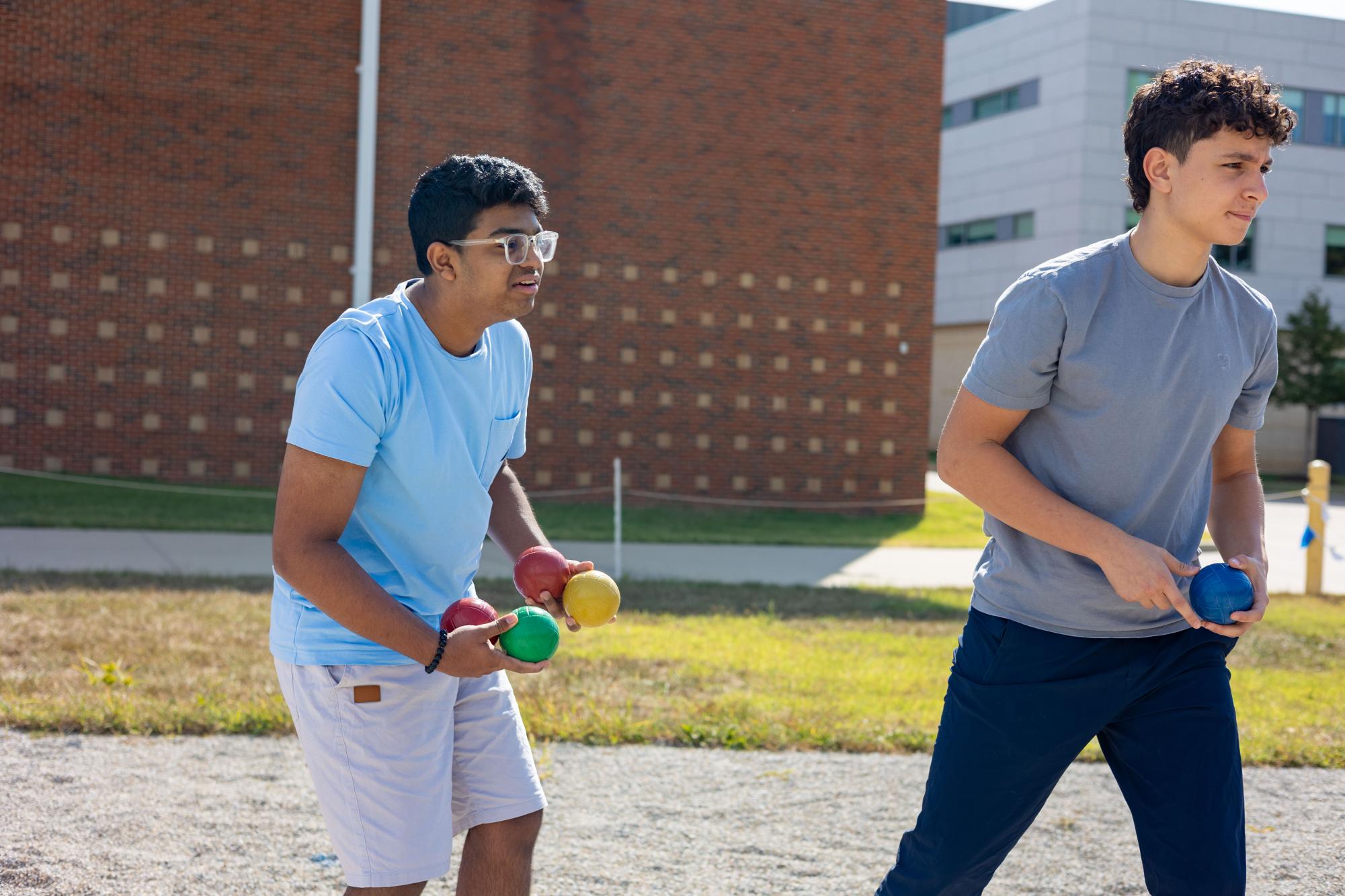 AP French students play Pétanque Sept. 9th