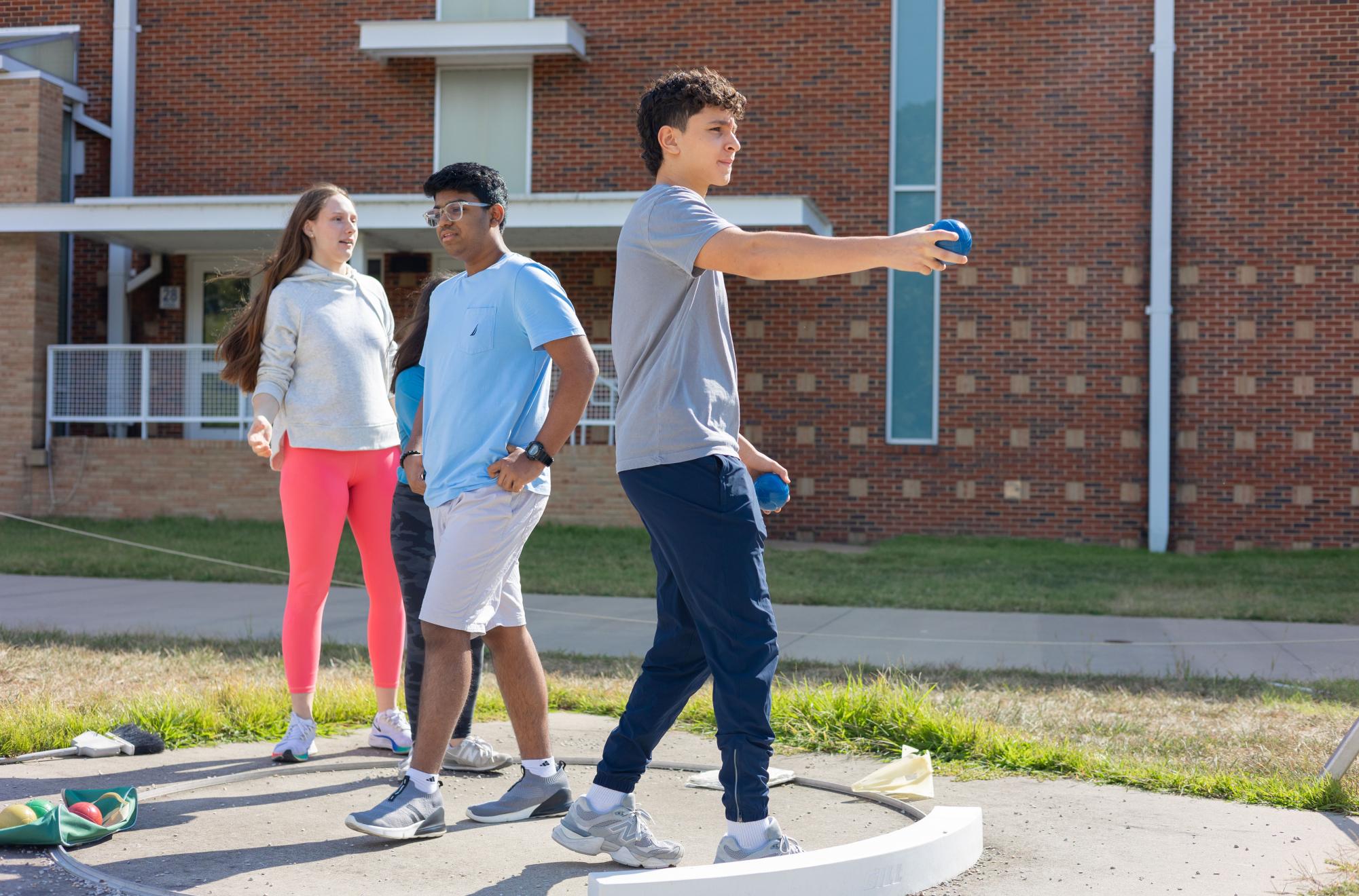 AP French students play Pétanque Sept. 9th