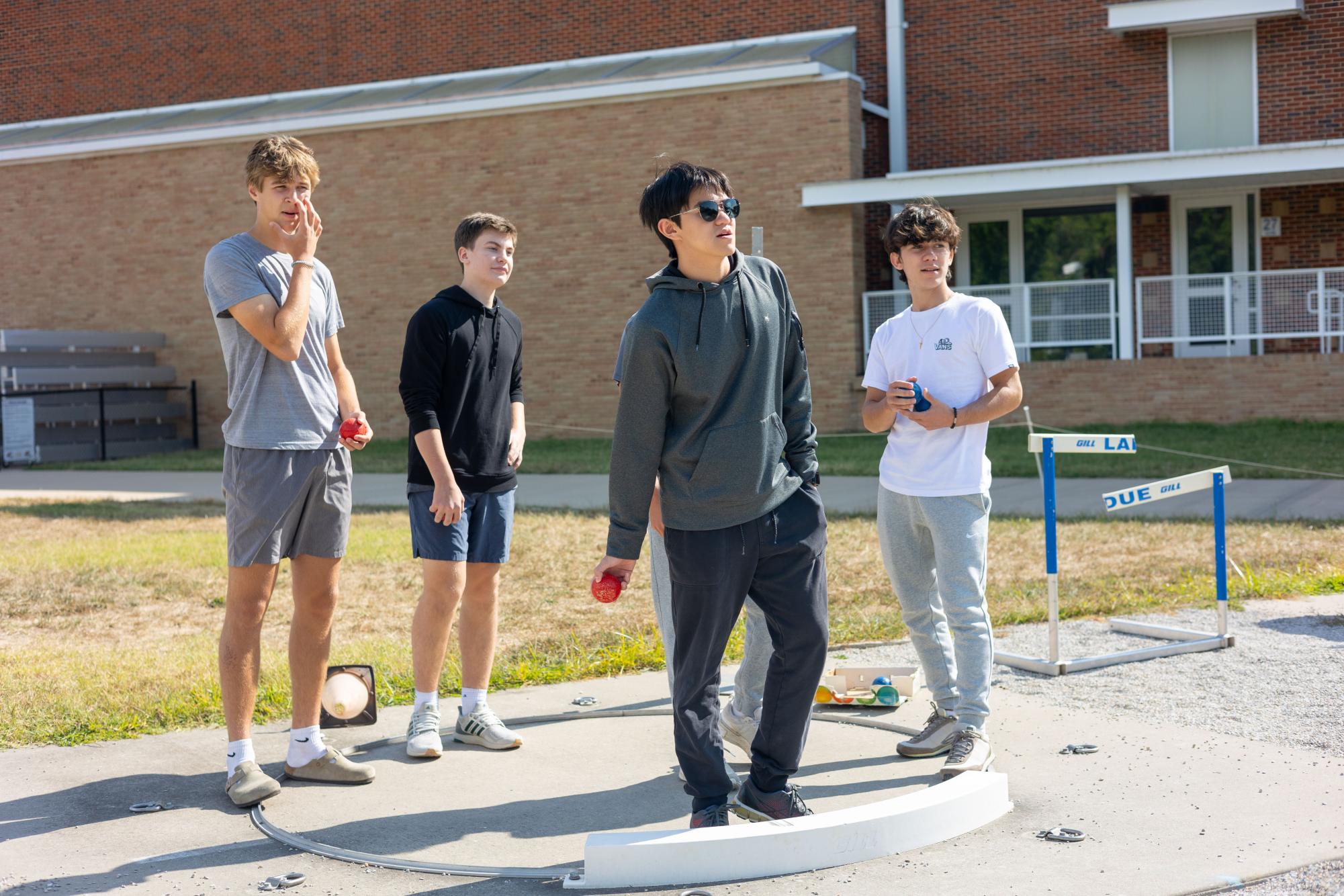 AP French students play Pétanque Sept. 9th