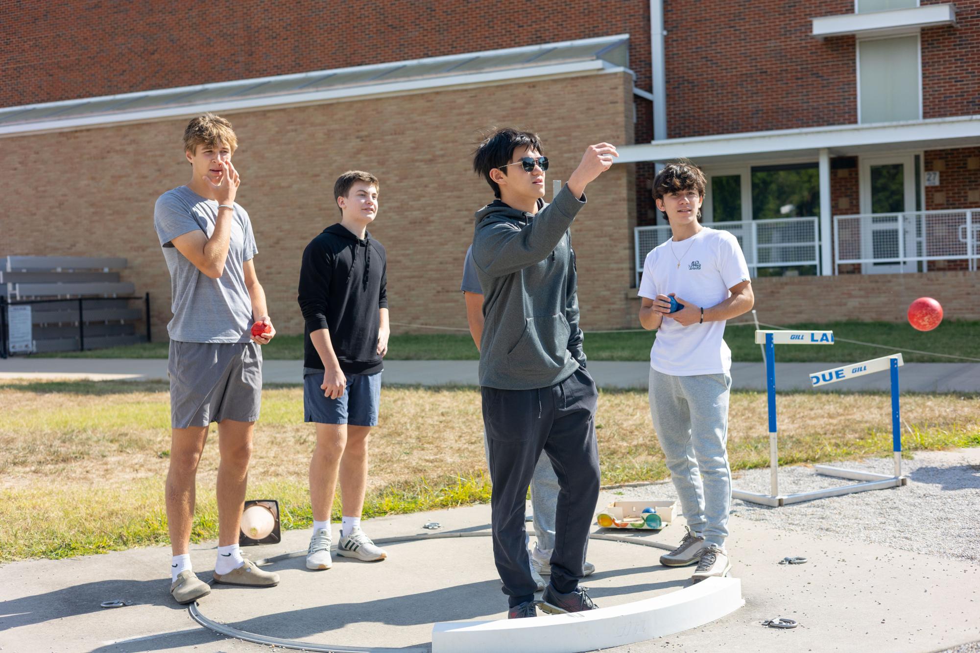 AP French students play Pétanque Sept. 9th