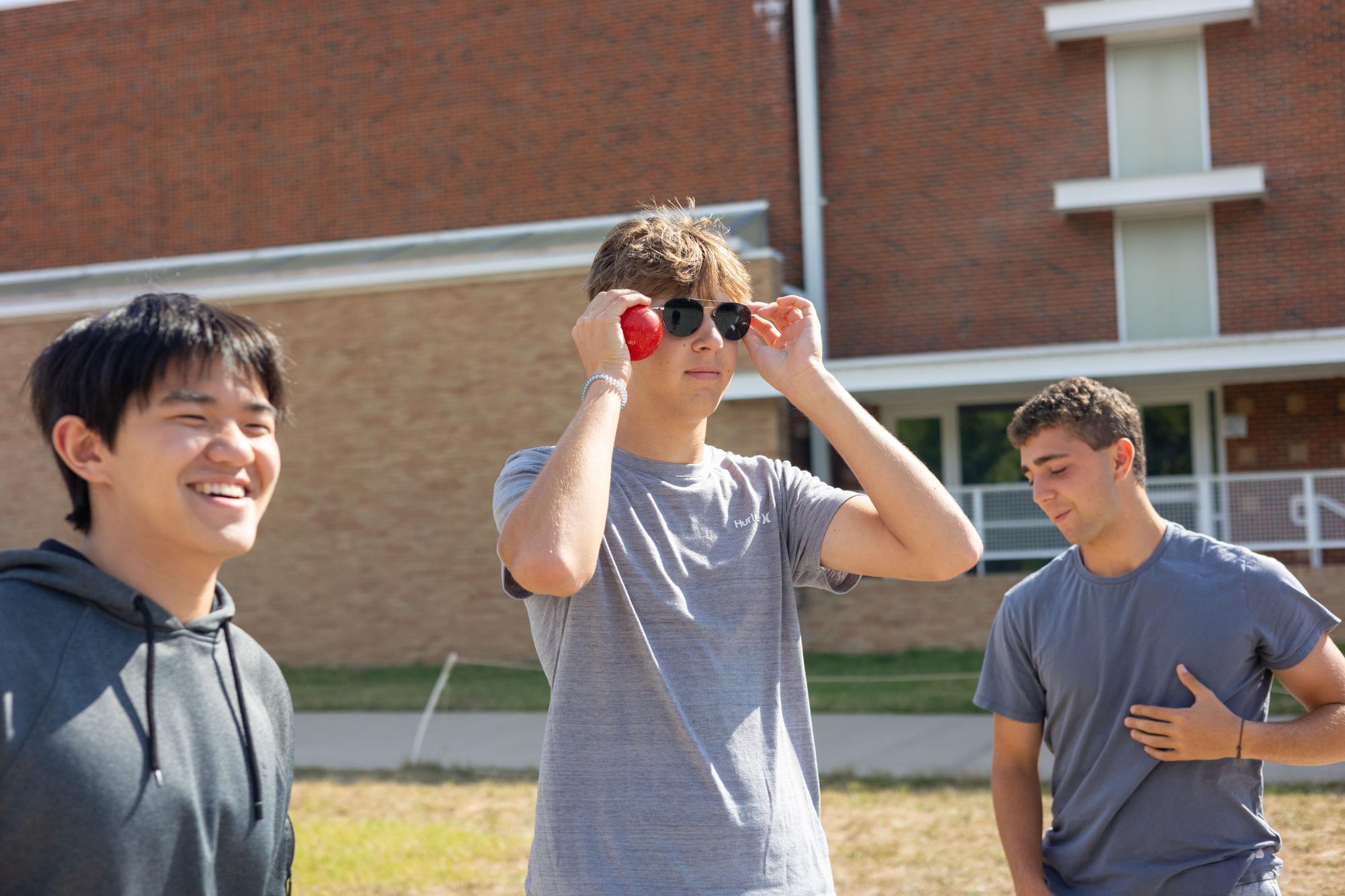 AP French students play Pétanque Sept. 9th