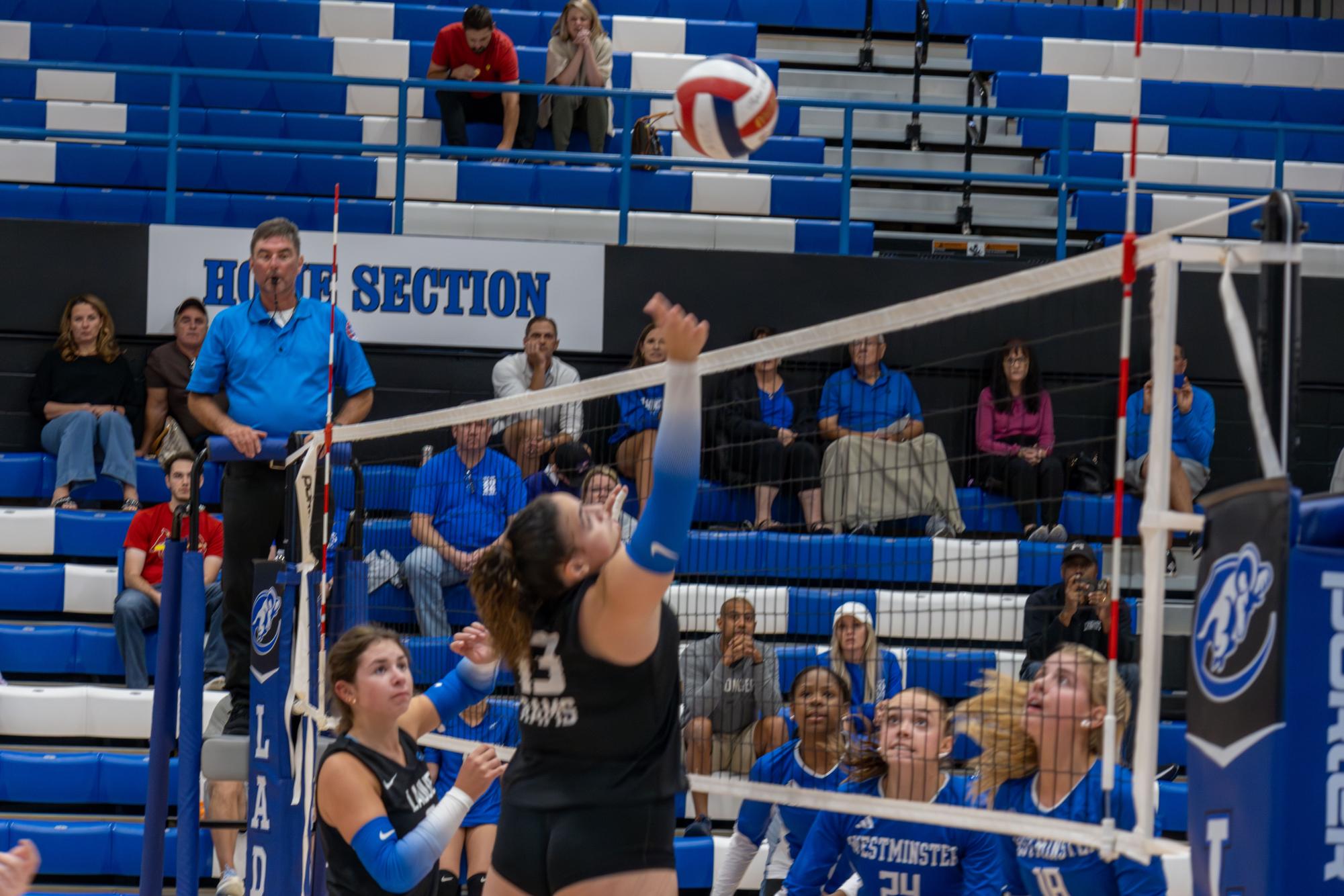 Varsity girls volleyball falls to Westminster Sept. 26