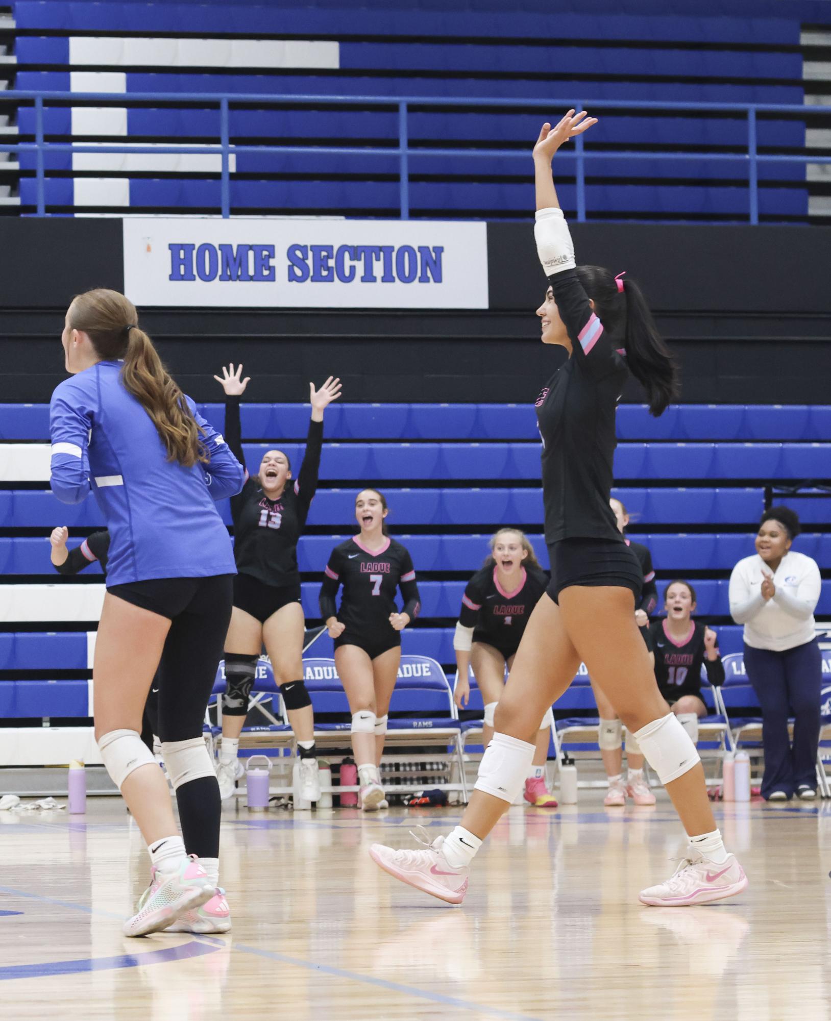 Girls Varsity Volleyball competes against Clayton Sept. 2