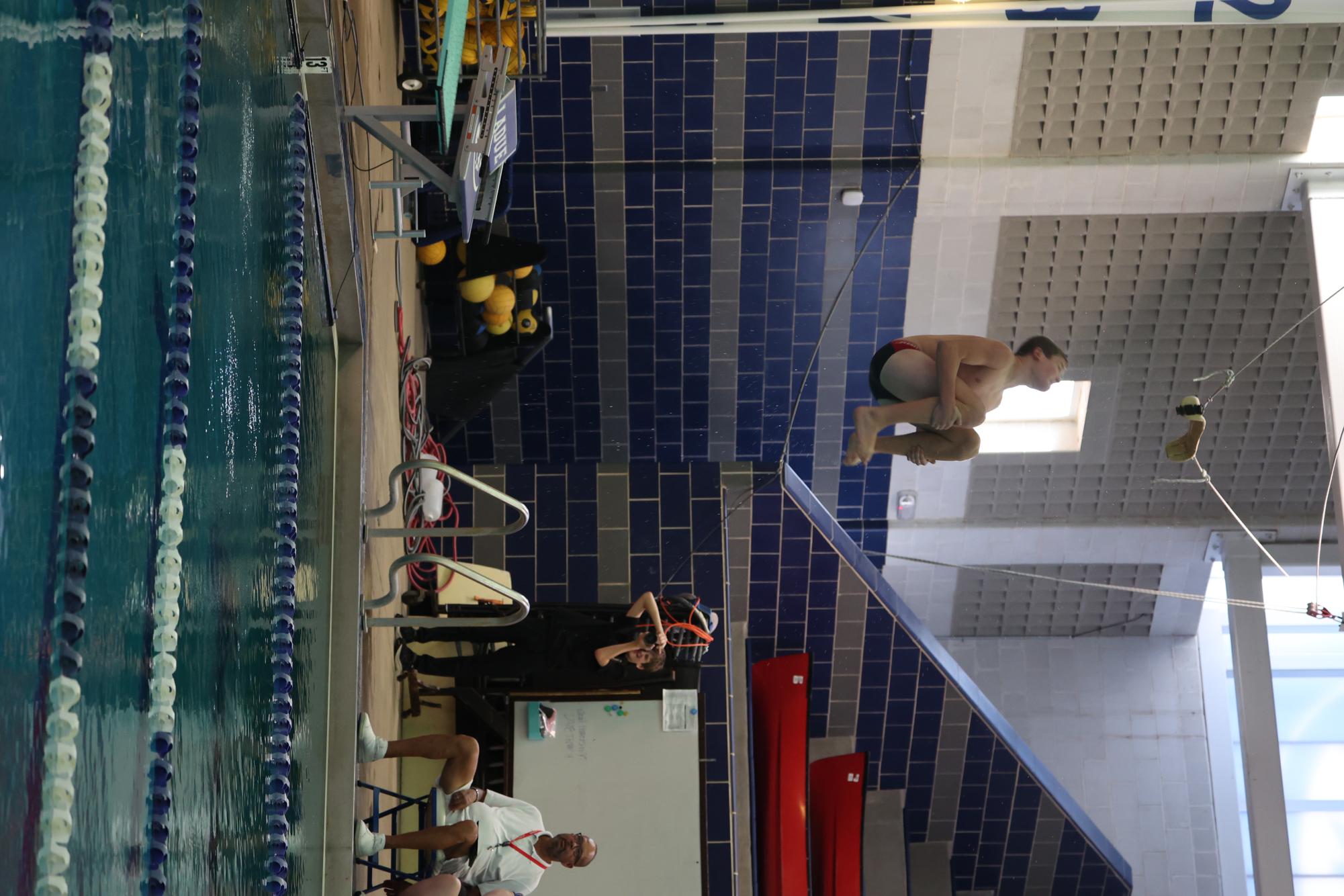 Boys Swim races against Lindbergh Sept. 30
