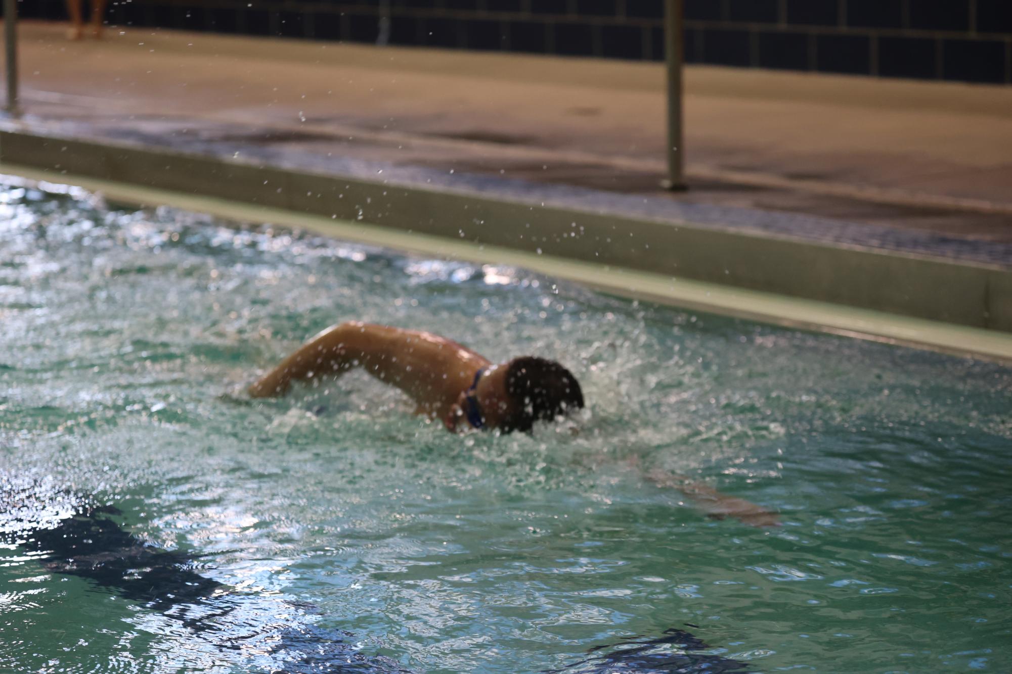 Boys Swim races against Lindbergh Sept. 30
