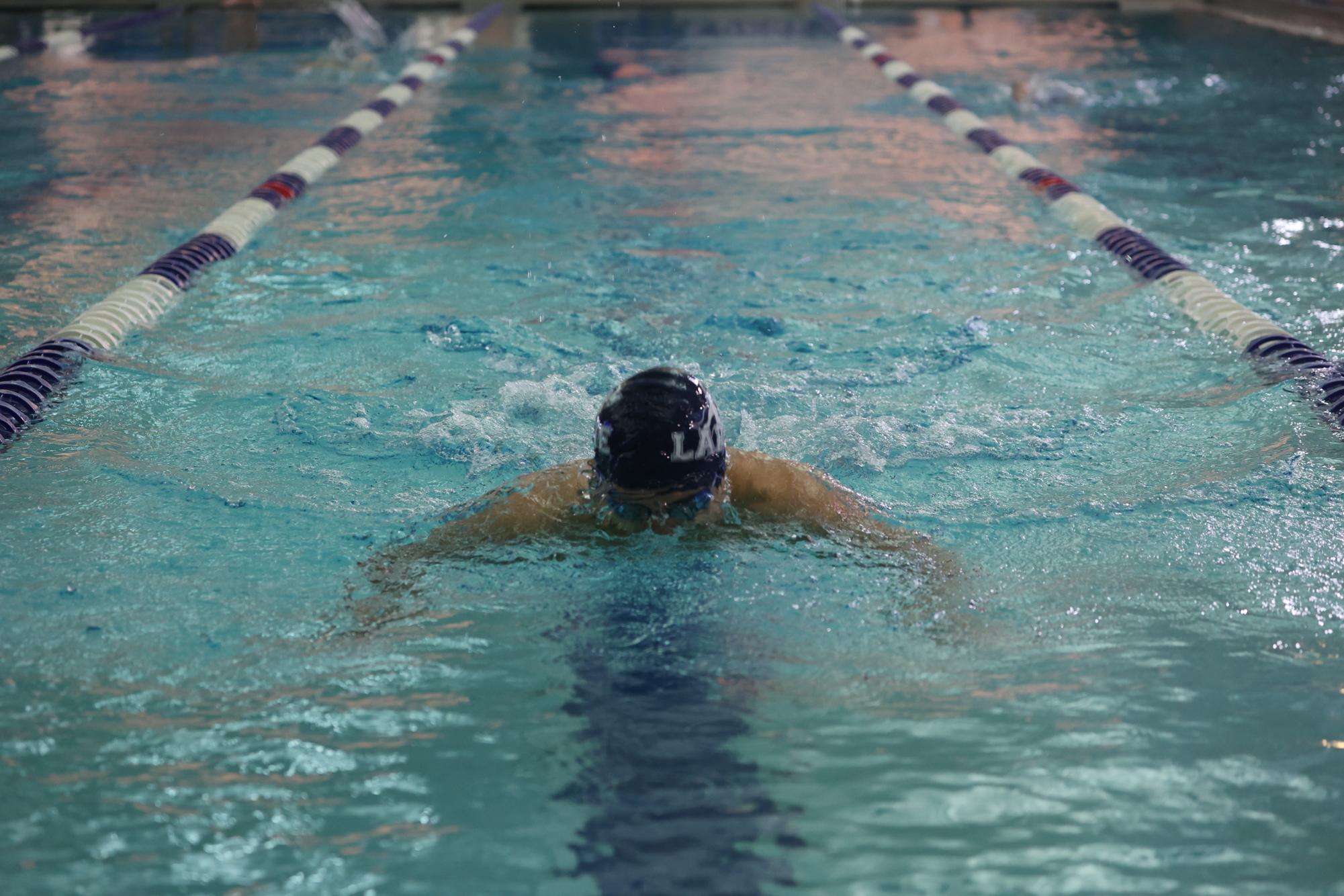 Boys Swim races against Lindbergh Sept. 30