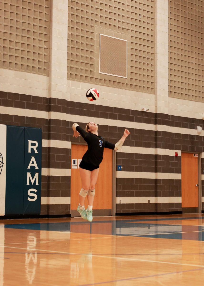 Freshmen Volleyball goes head to head with Mehlville Tuesday, Sept. 30. The girls defeated Mehlville in two sets, earning their first win of the season.