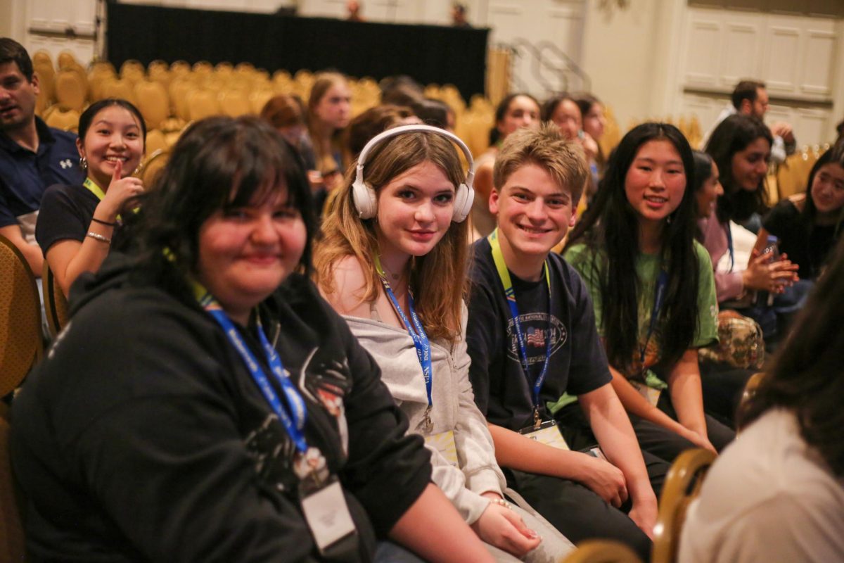 Students from Ladue Media await the National Scholastic Press Association and Journalism Education Association's awards ceremony. 32 students attended the convention in Nashville. 