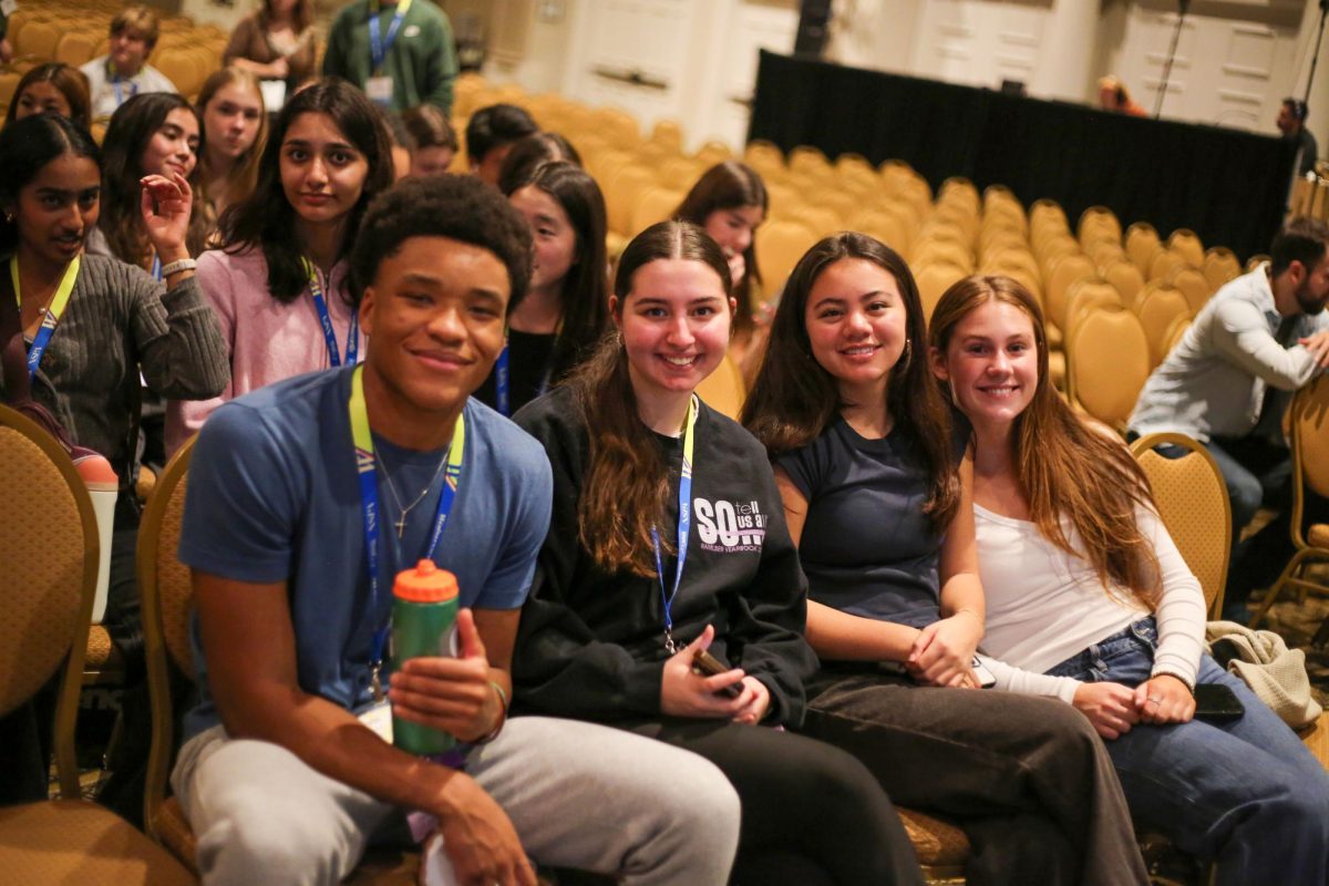 Students from Ladue Media await the National Scholastic Press Association and Journalism Education Association's awards ceremony. 32 students attended the convention in Nashville. 