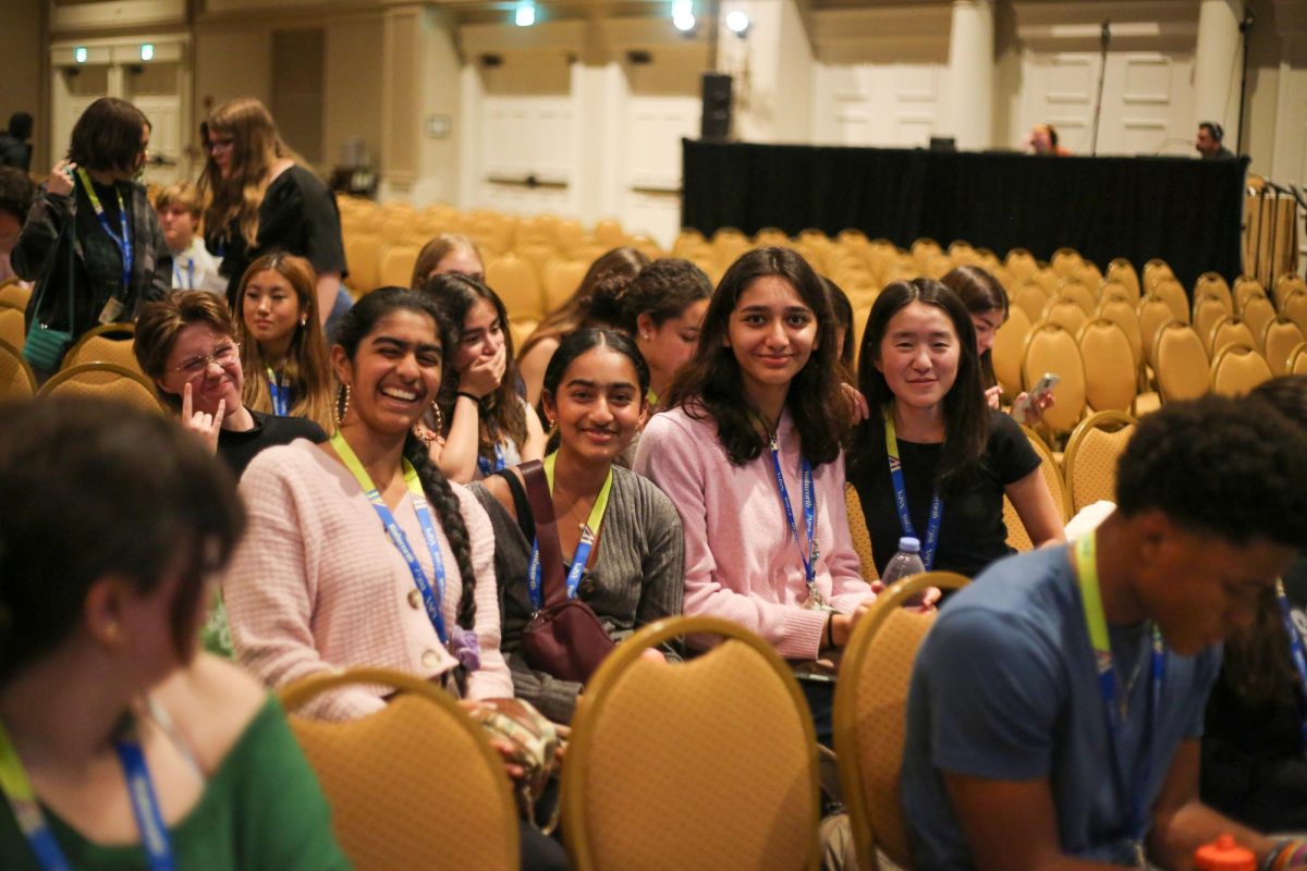 Students from Ladue Media await the National Scholastic Press Association and Journalism Education Association's awards ceremony. 32 students attended the convention in Nashville. 