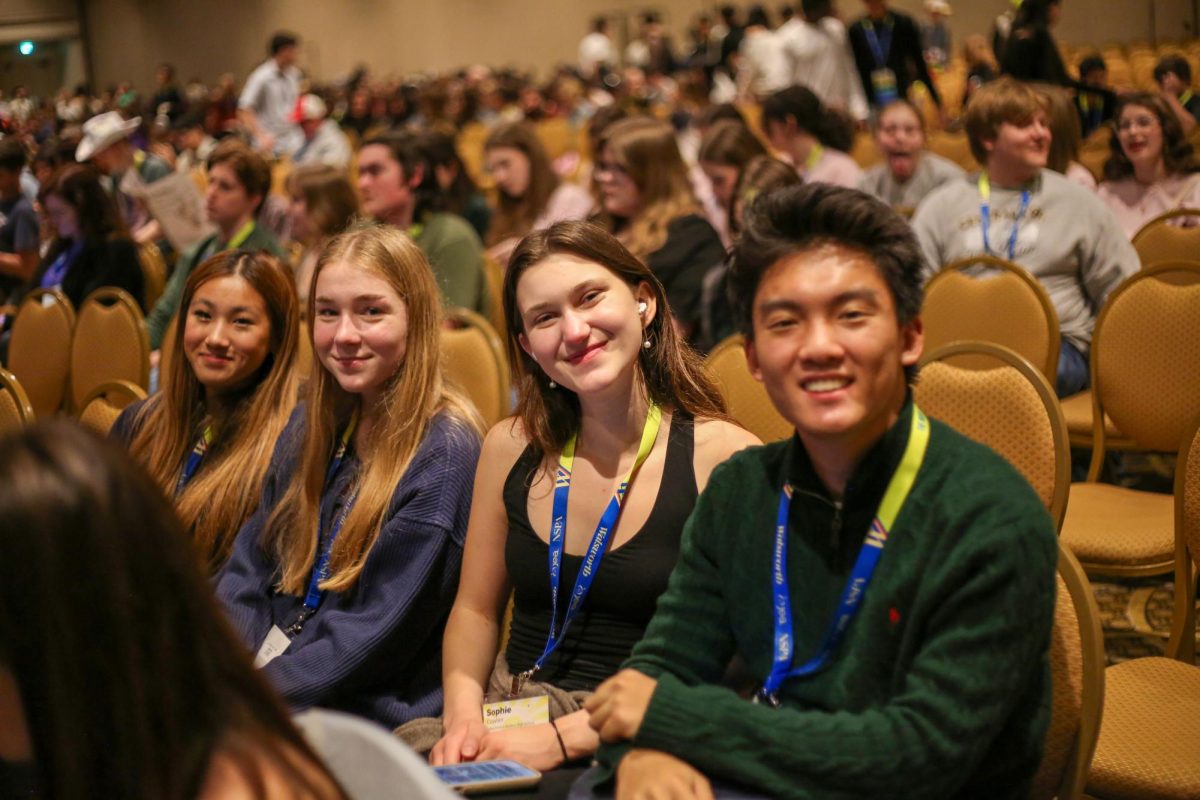 Students from Ladue Media await the National Scholastic Press Association and Journalism Education Association's awards ceremony. 32 students attended the convention in Nashville. 