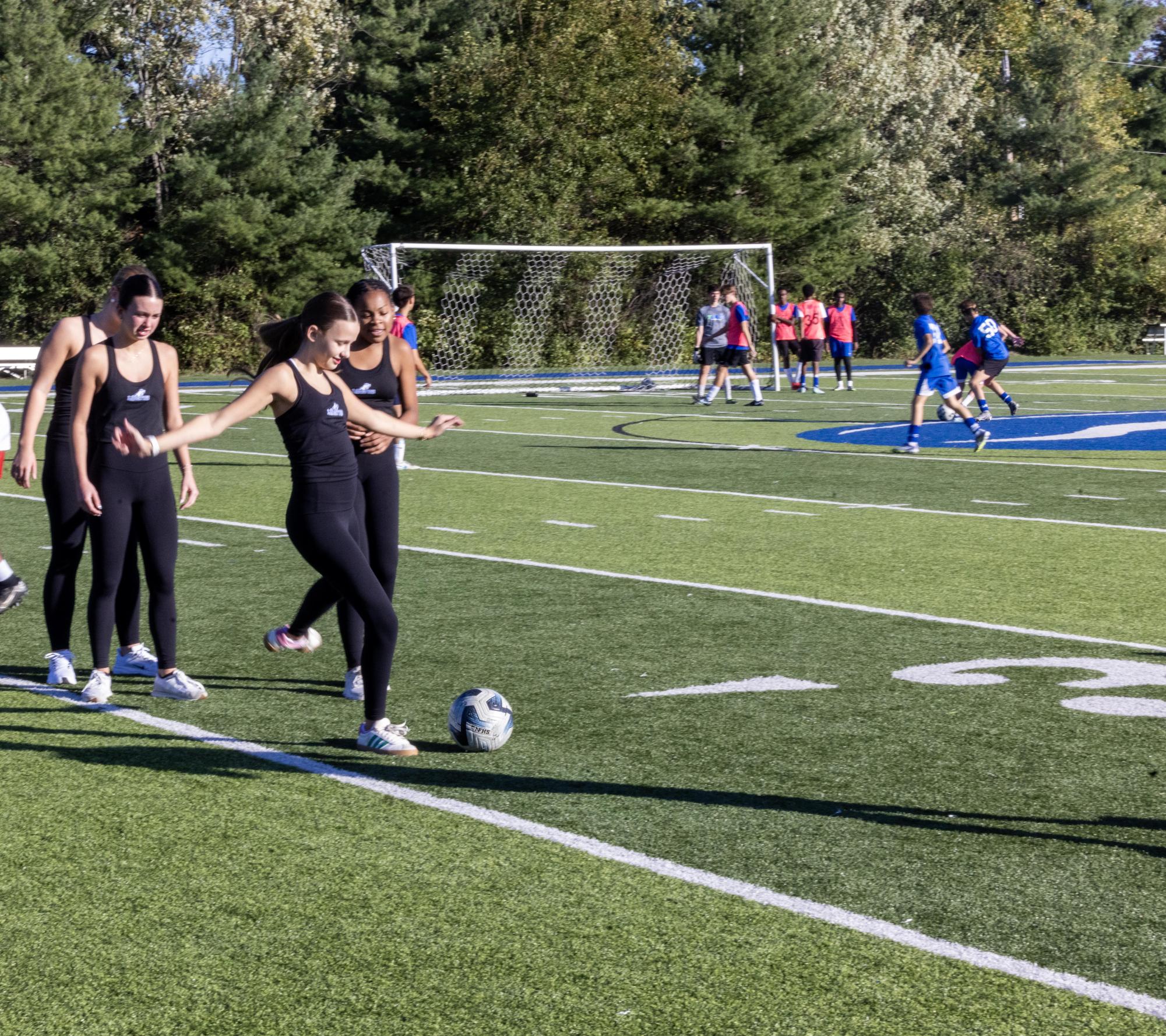 Boys soccer and Laduettes conclude regular season with practice exchange