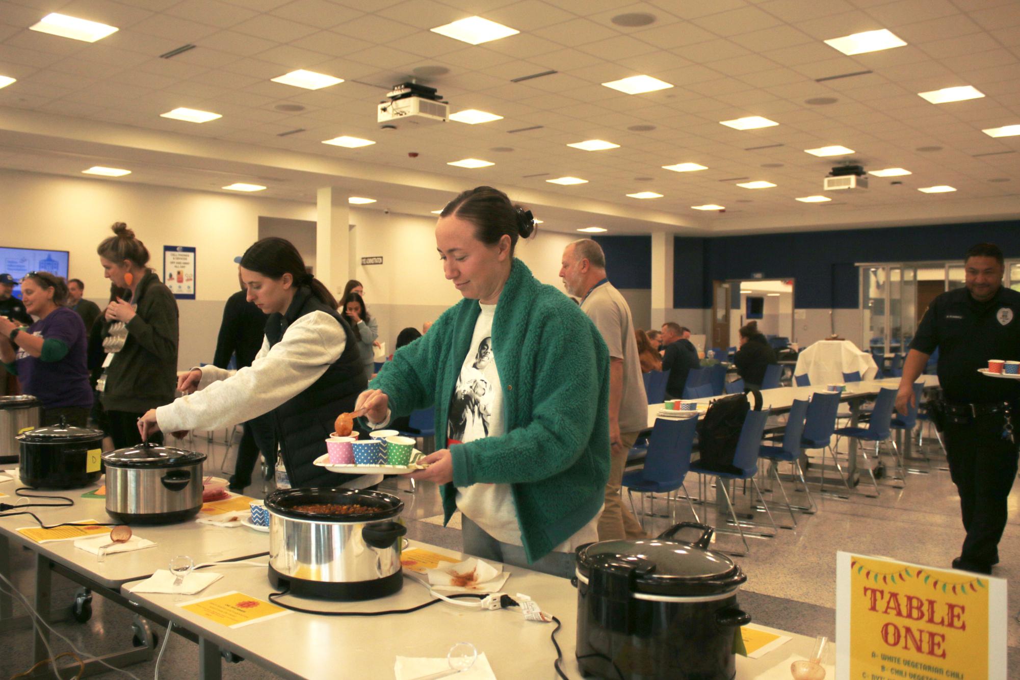 Staff members enjoy annual chili cook off Nov. 4