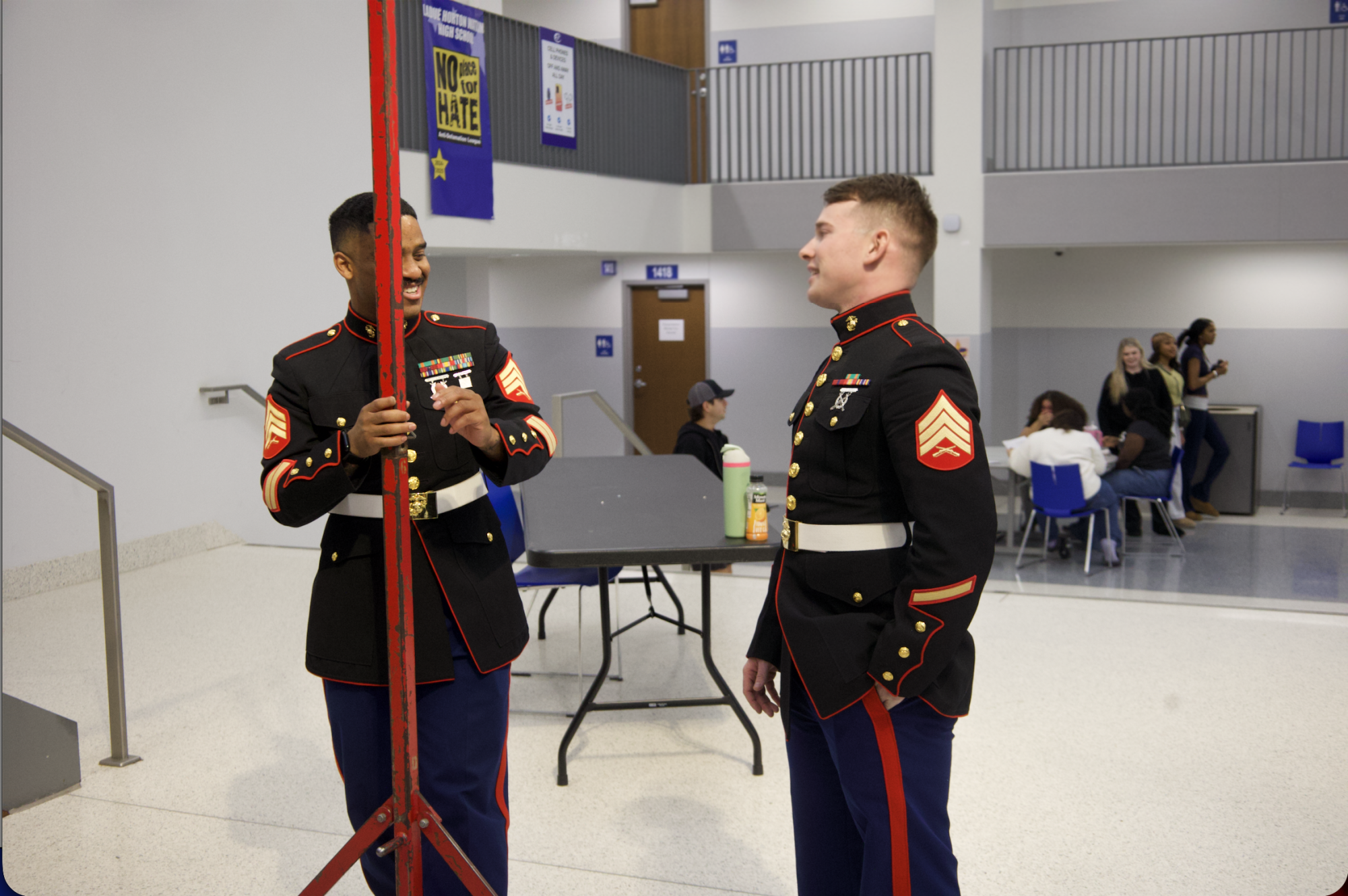 Marine Corps recruits students during lunch Nov. 19