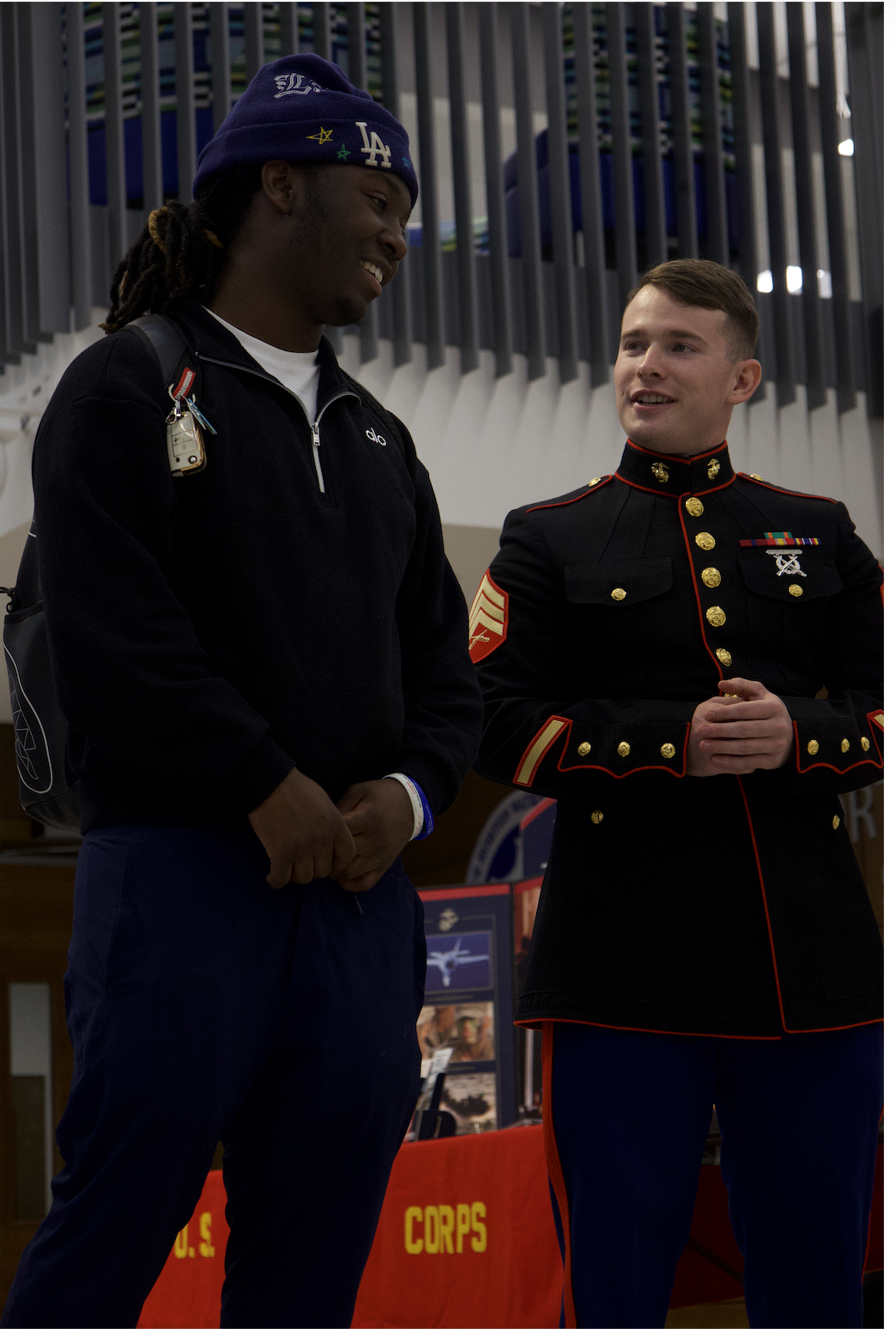 Marine Corps recruits students during lunch Nov. 19