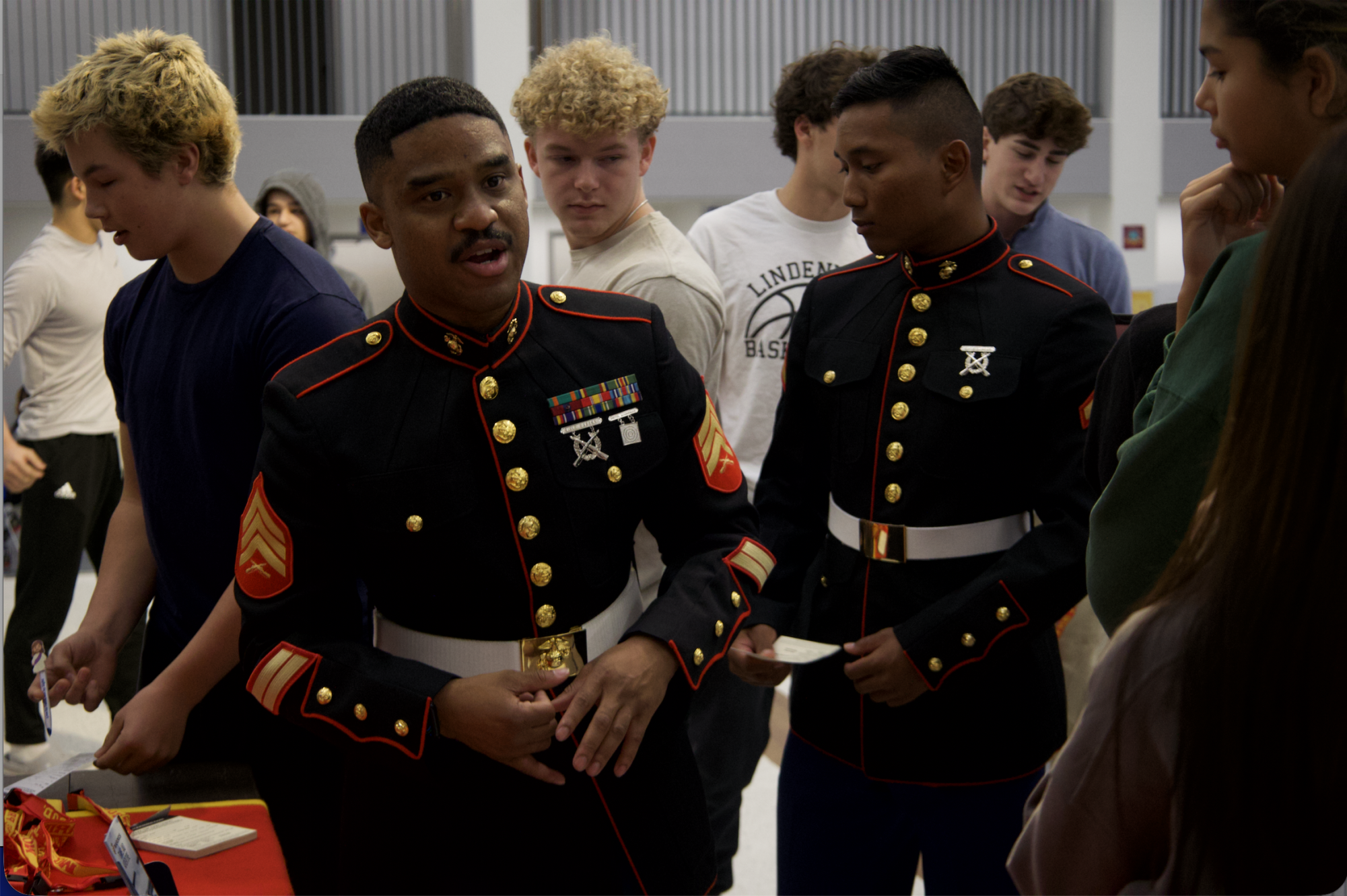 Marine Corps recruits students during lunch Nov. 19