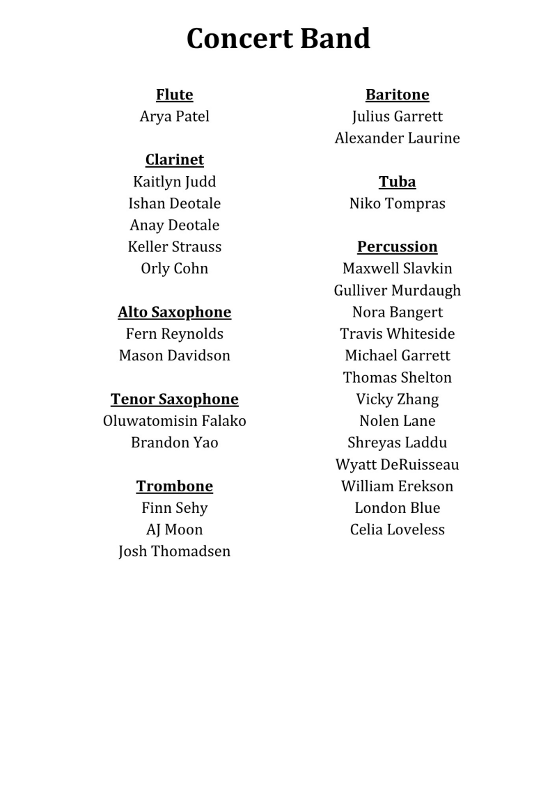 Annual fall band concert