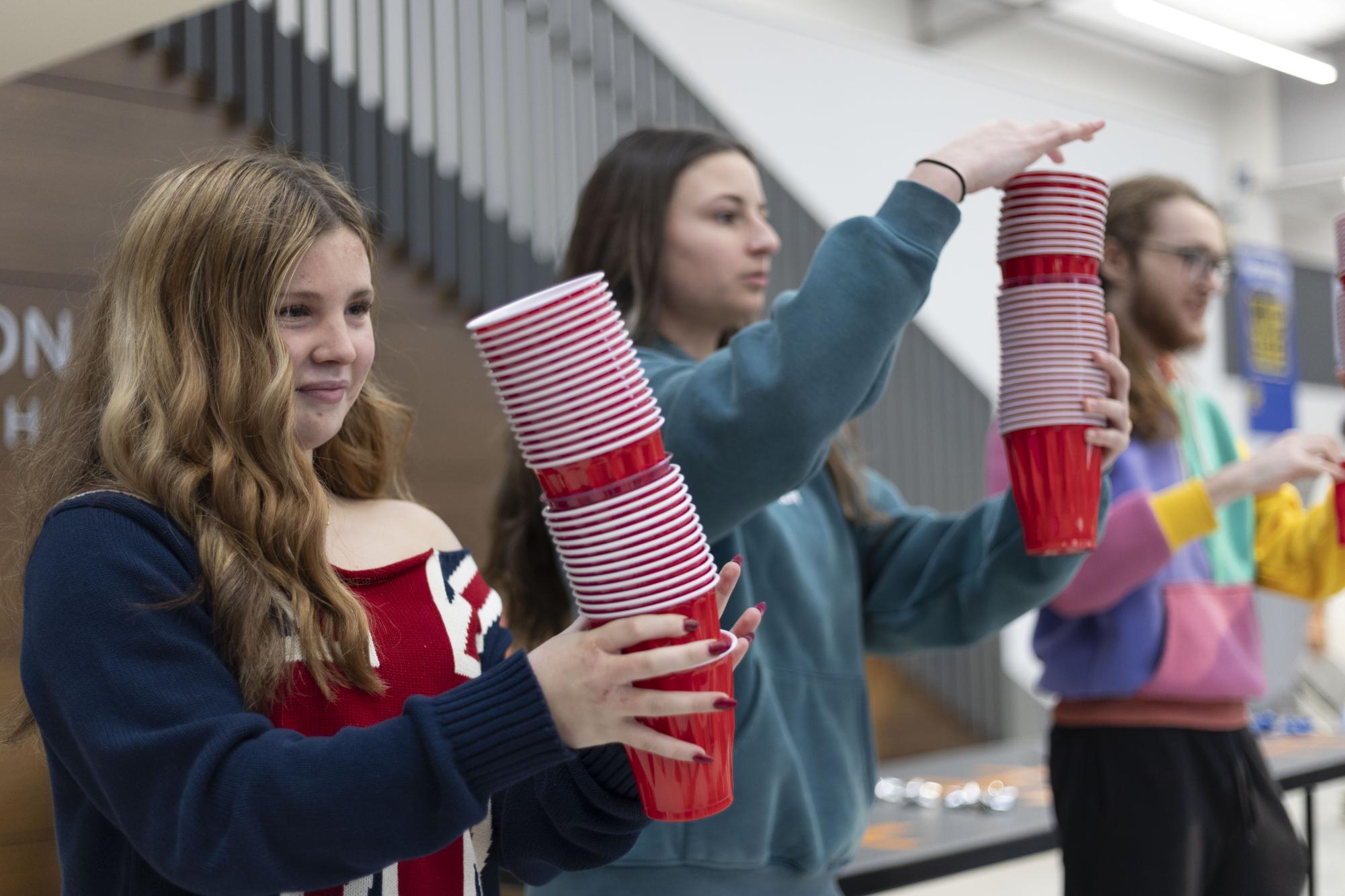 STUCO hosts Minute to Win it games during lunch Dec. 9