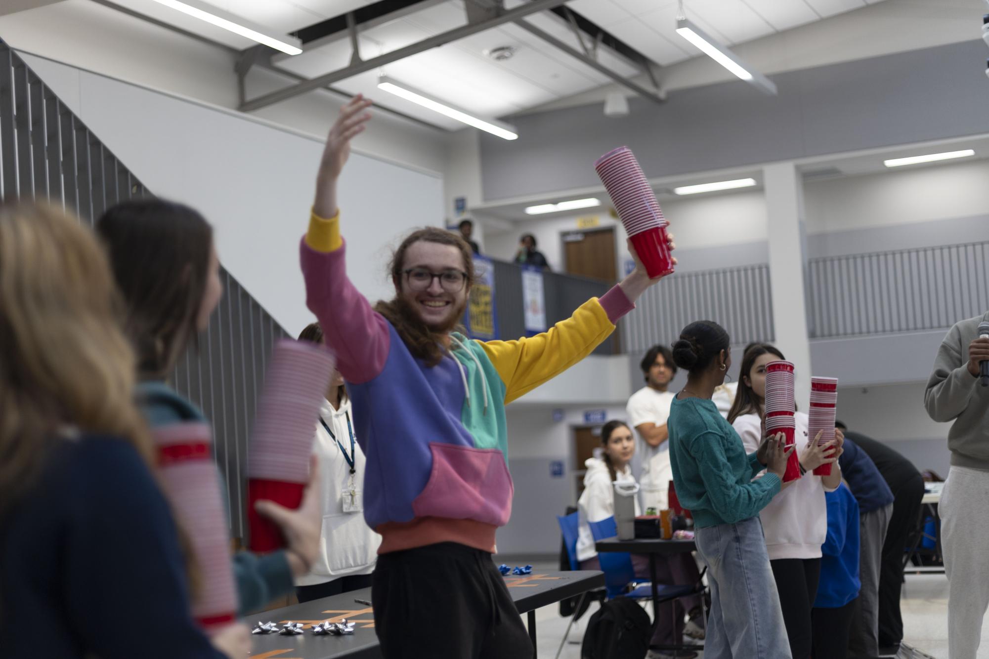 STUCO hosts Minute to Win it games during lunch Dec. 9