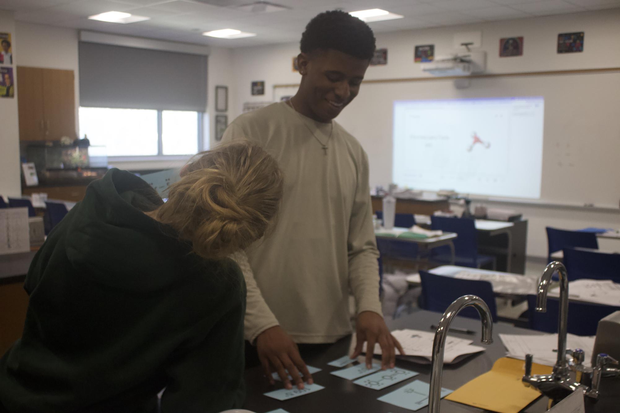 Chemistry students work on VSEPR lab Jan. 21