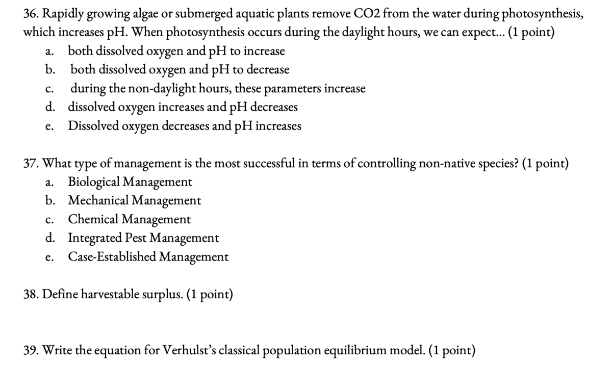Sample Science Olympiad Questions