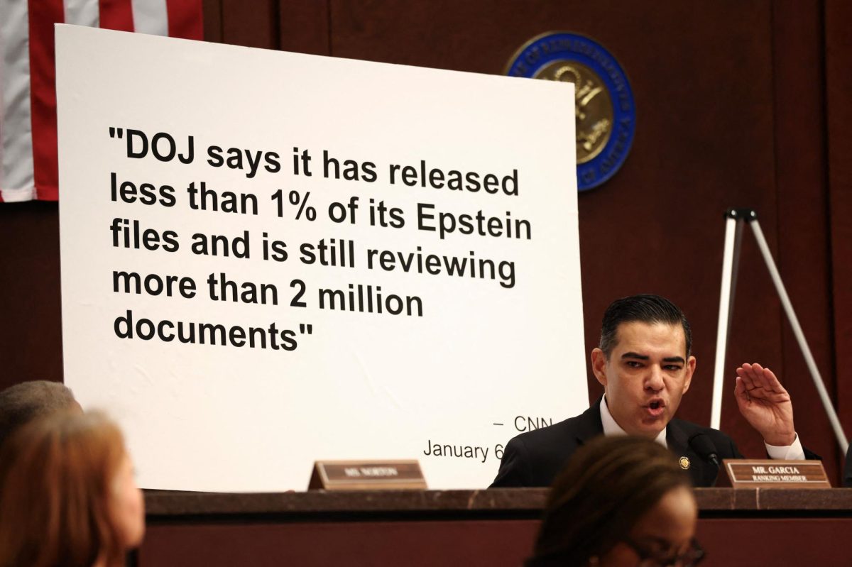 Ranking member Rep. Robert Garcia (D-CA) speaks during a House Oversight Committee meeting to vote on whether to hold former President Bill Clinton and former Secretary of State Hillary Clinton in contempt of Congress for defying subpoenas to testify in the panel's investigation of the late convicted sex offender Jeffrey Epstein, at the Capitol in Washington, U.S., January 21, 2026. REUTERS/Kevin Lamarque