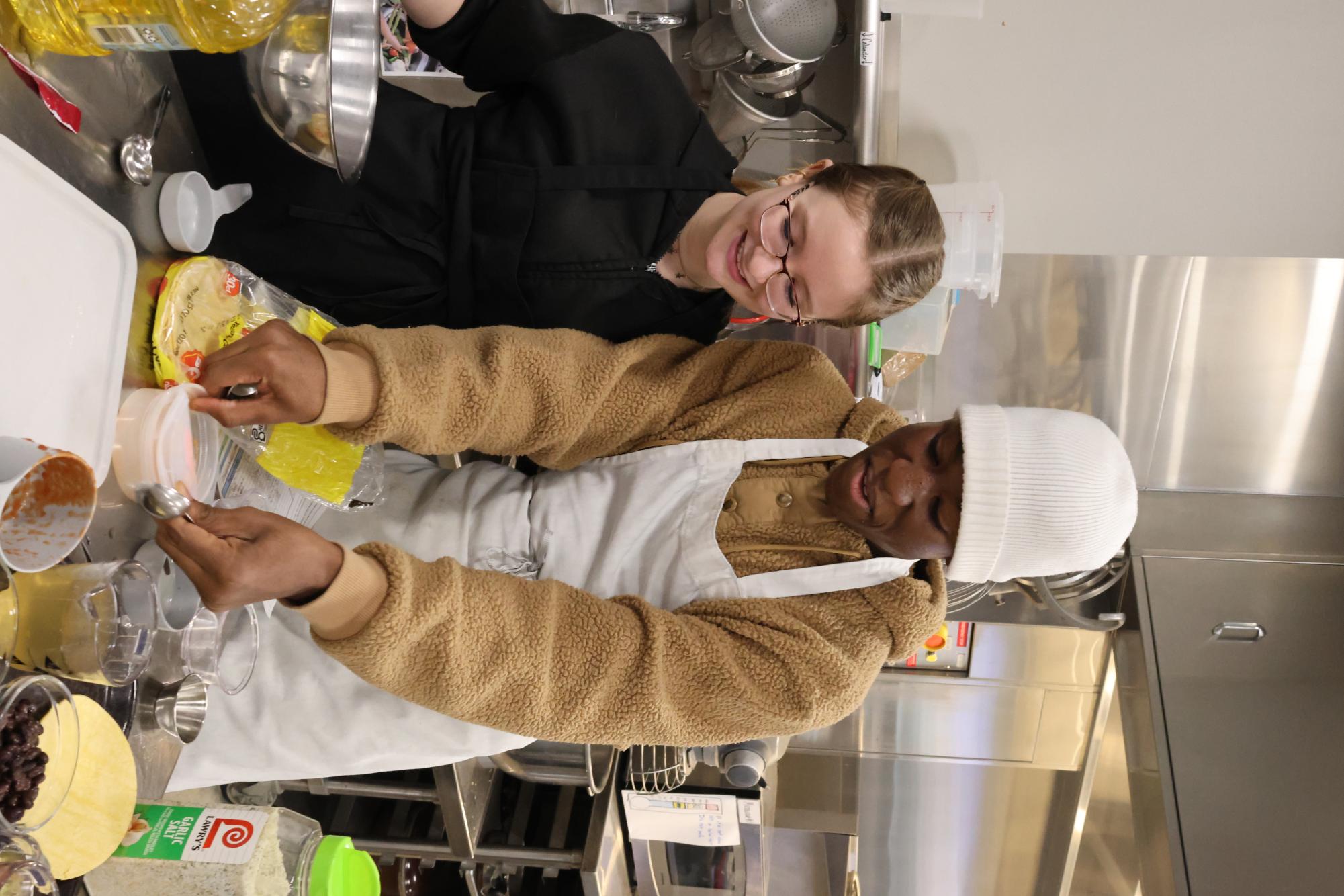 Foods 1 cooks Beef Taco Soup in class Feb. 24