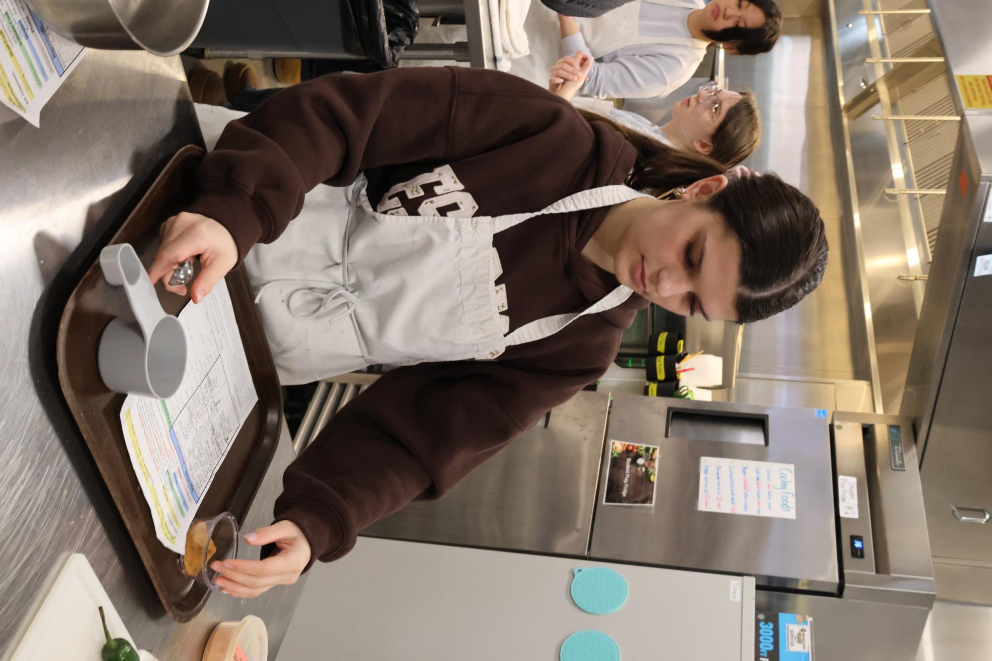 Foods 1 cooks Beef Taco Soup in class Feb. 24