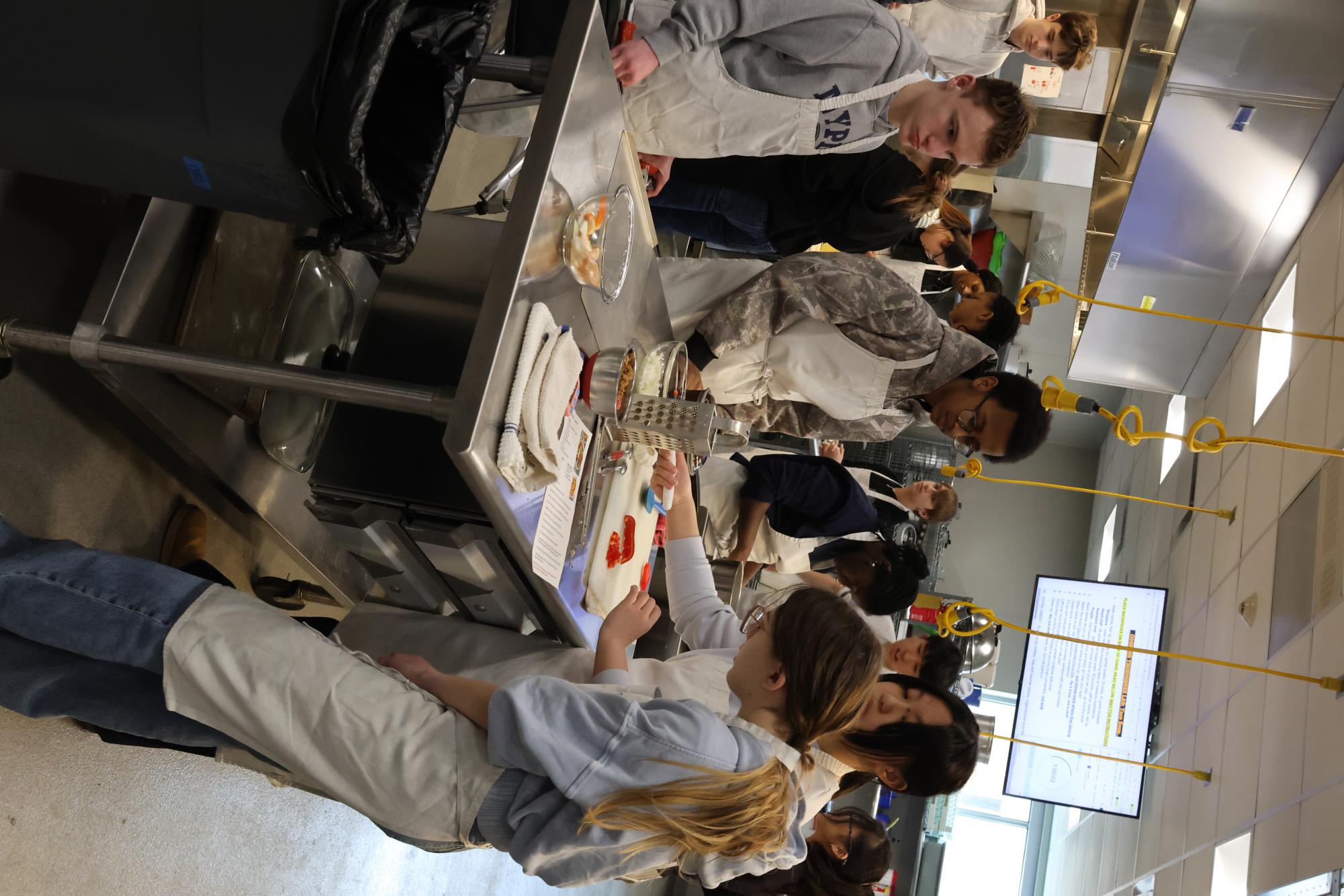 Foods 1 cooks Beef Taco Soup in class Feb. 24