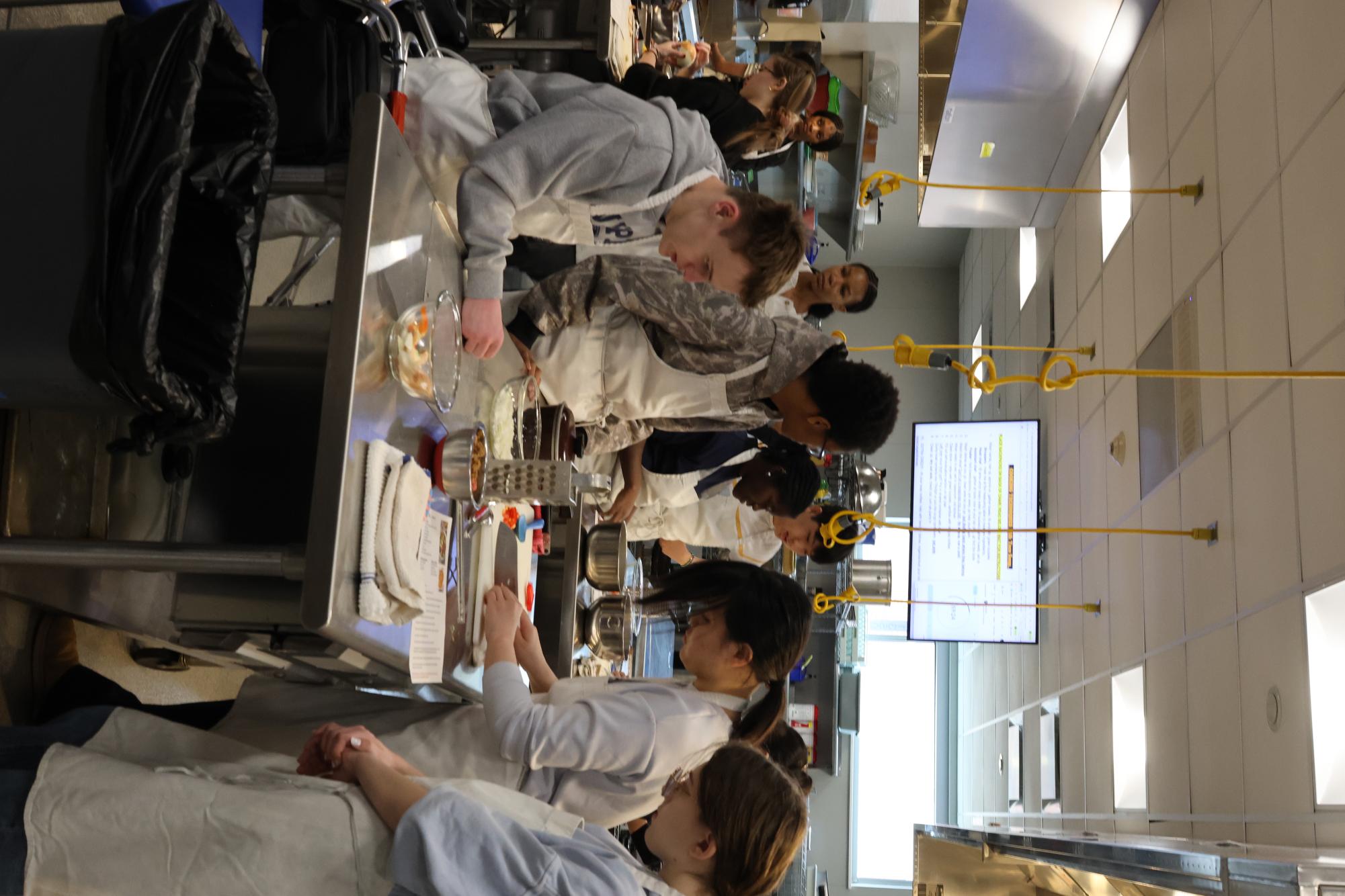 Foods 1 cooks Beef Taco Soup in class Feb. 24