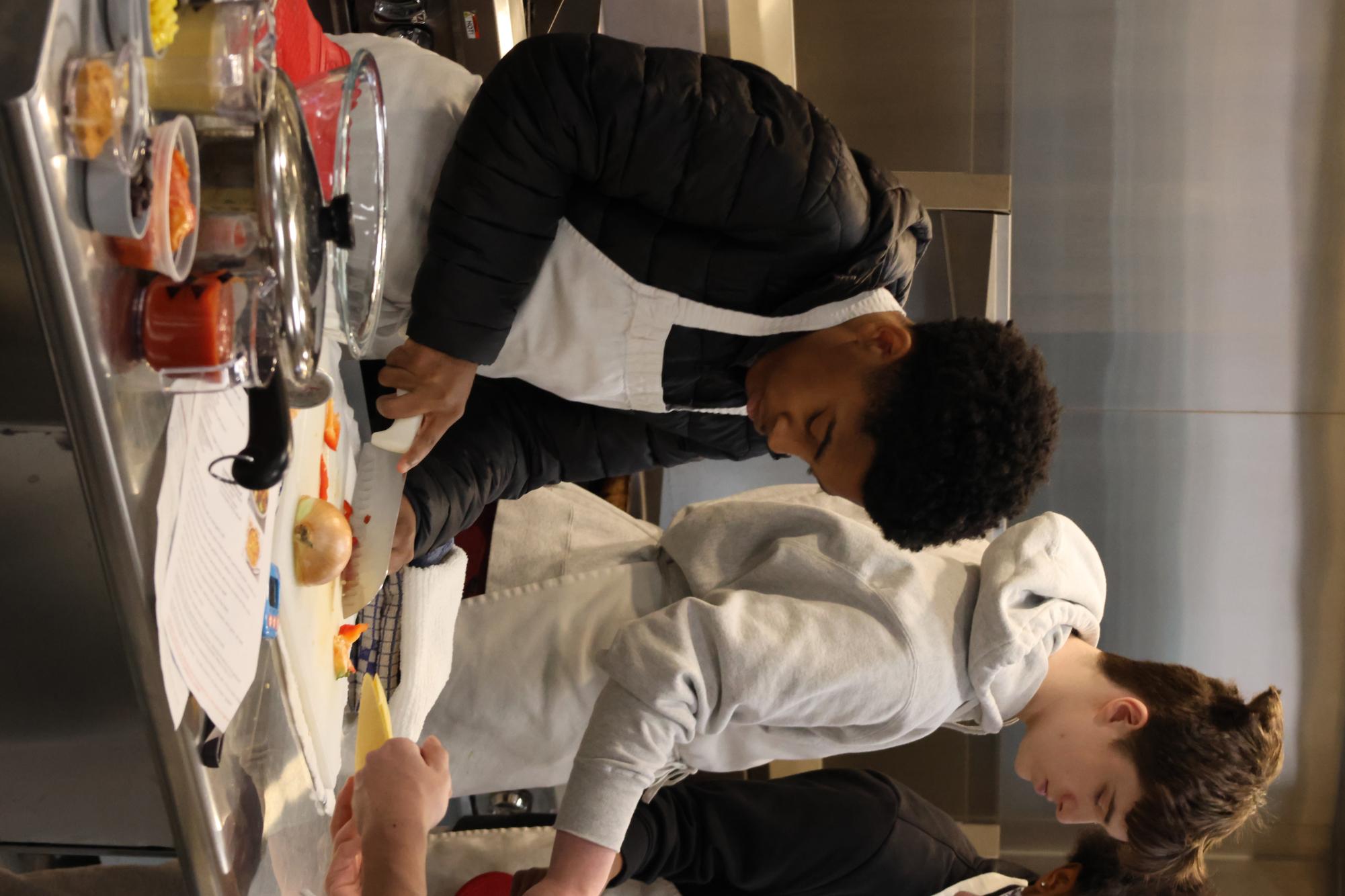 Foods 1 cooks Beef Taco Soup in class Feb. 24