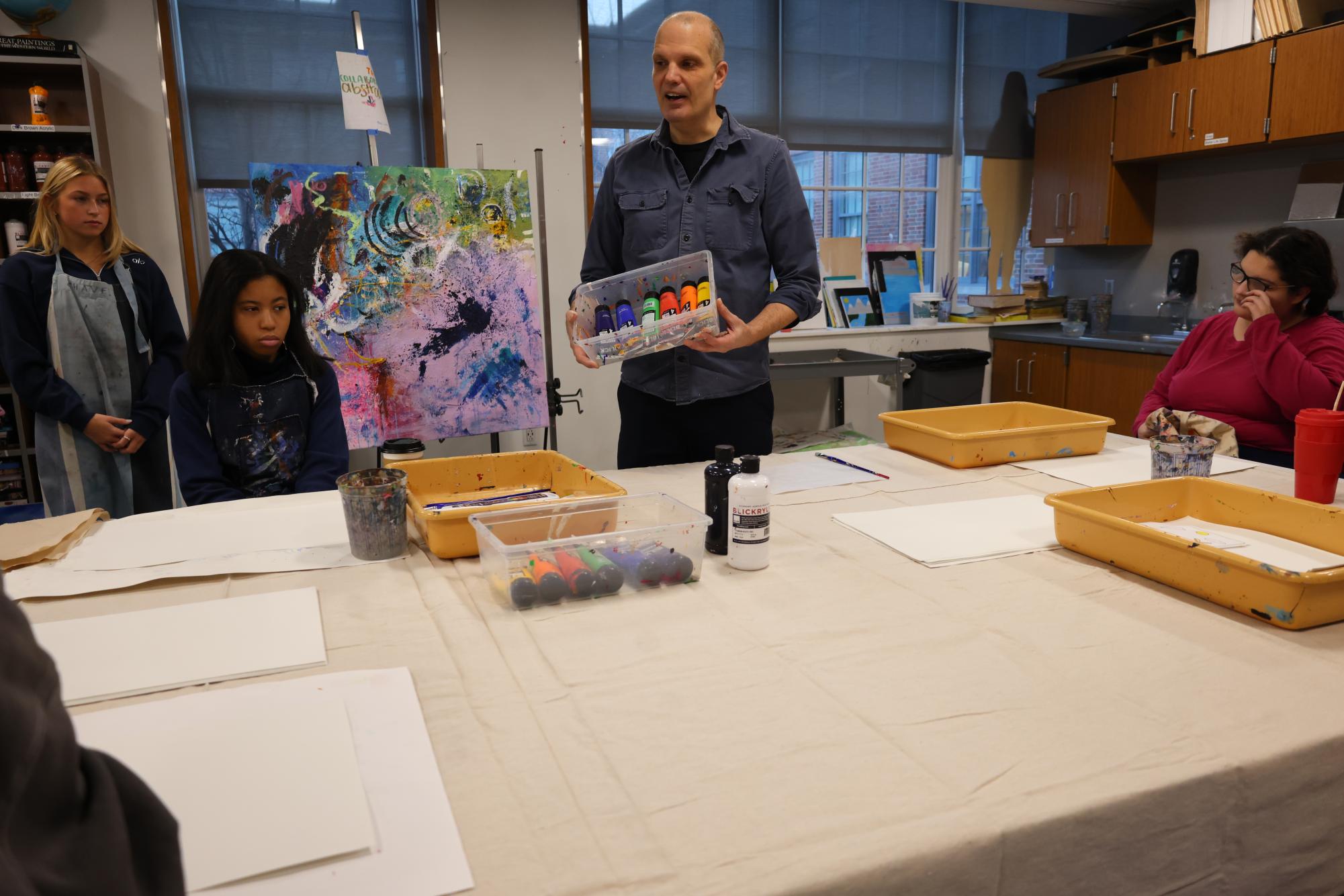 Painting I learns about watercolors Jan. 12