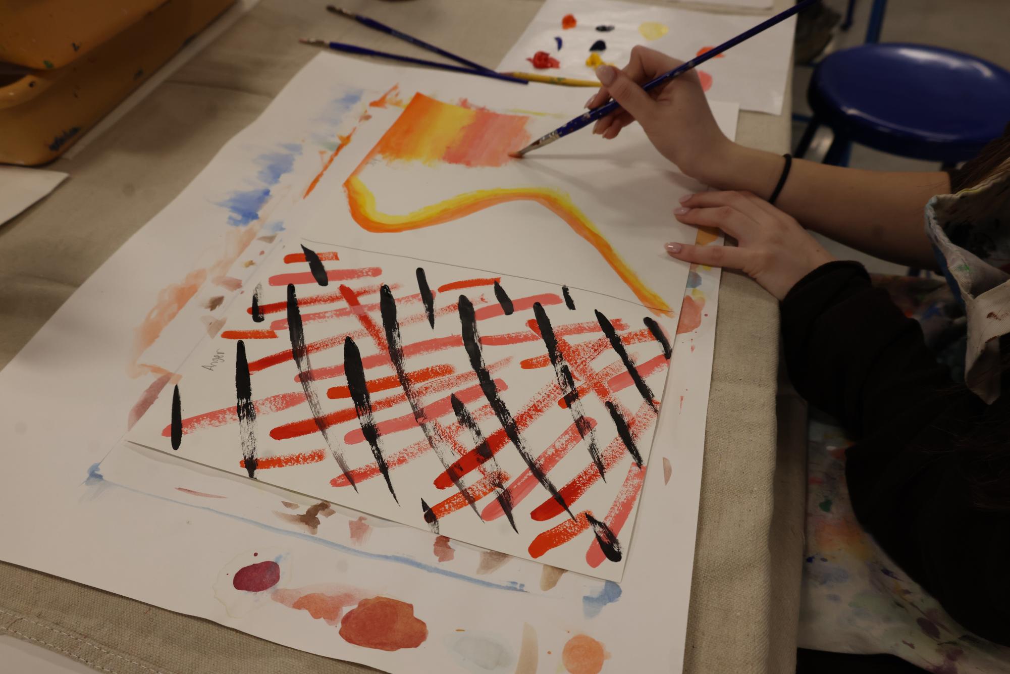 Painting I learns about watercolors Jan. 12